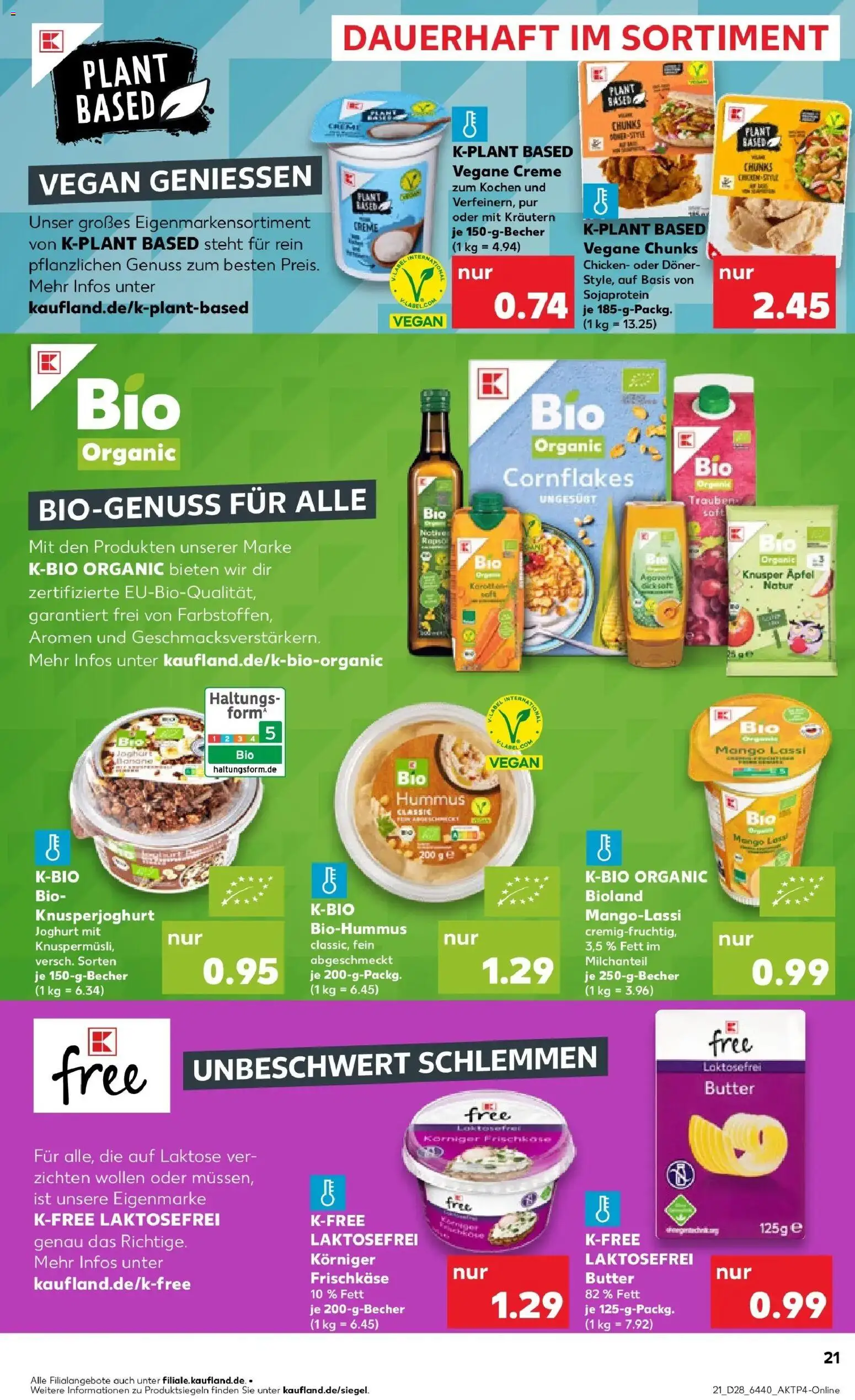 Kaufland Prospekt Oppenheim – gültig ab 09.07.2026 | Seite: 21 | Produkte: Cornflakes, Butter, Äpfel, Hummus