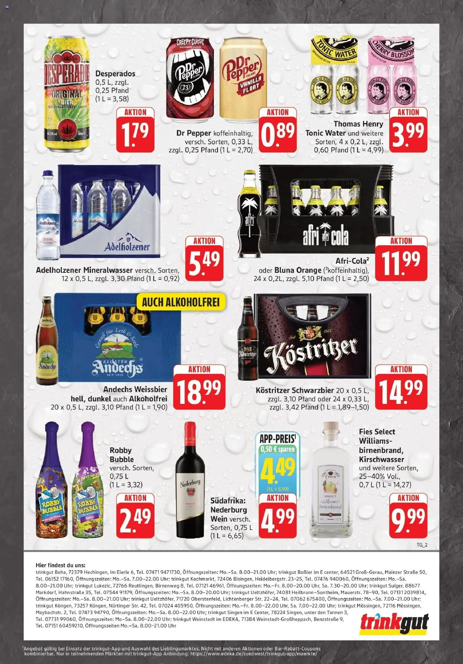 Trinkgut Prospekt Heilbronn-Sontheim (ab 26.10.2026) » Angebote online | Seite: 2 | Produkte: Kostritzer, Bier, Desperados, Wein