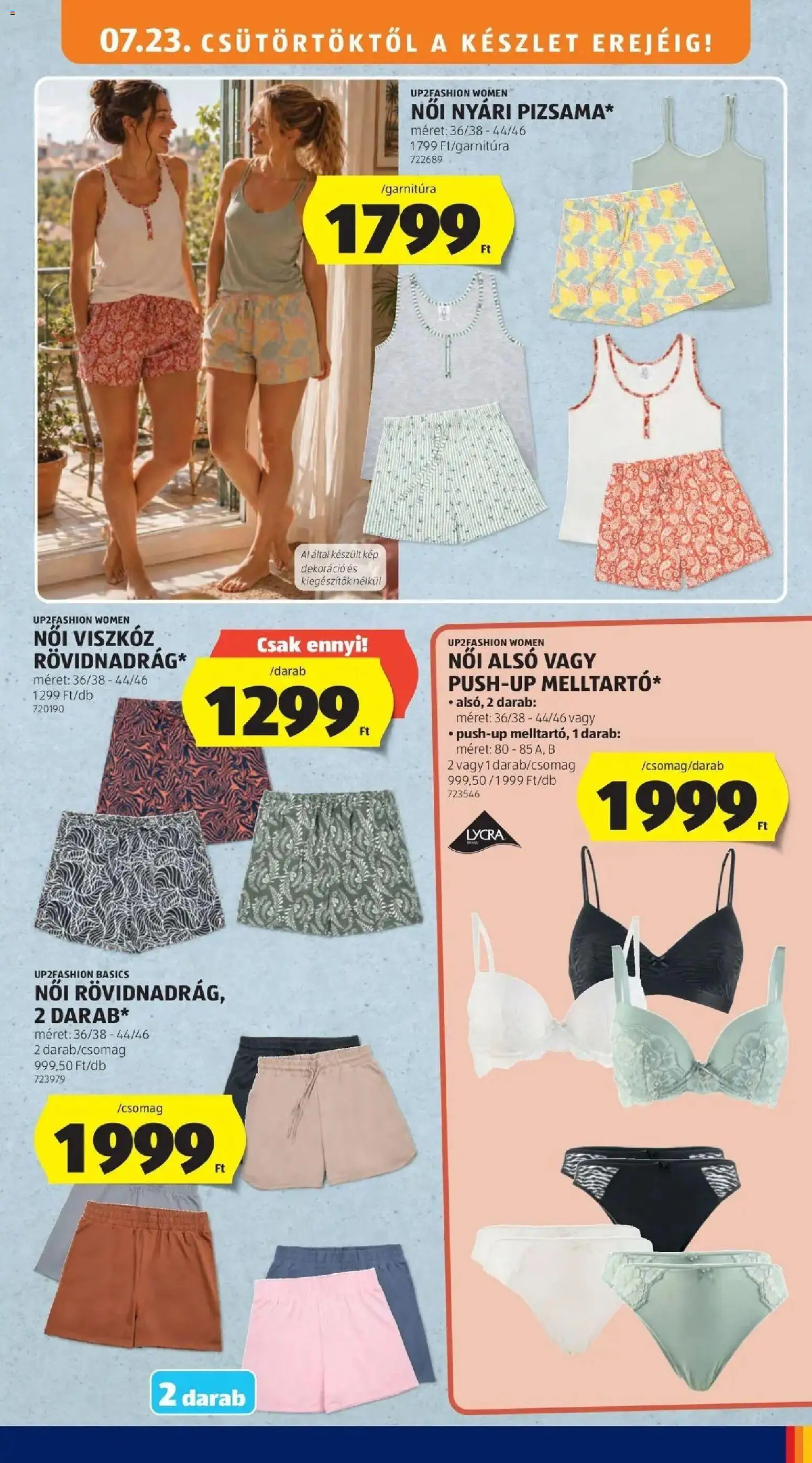 Aldi akciós ujság - amely érvényes a következő dátumtól: 2026.07.18. | Oldal: 35 | Termékek: Női alsó, Dekoráció