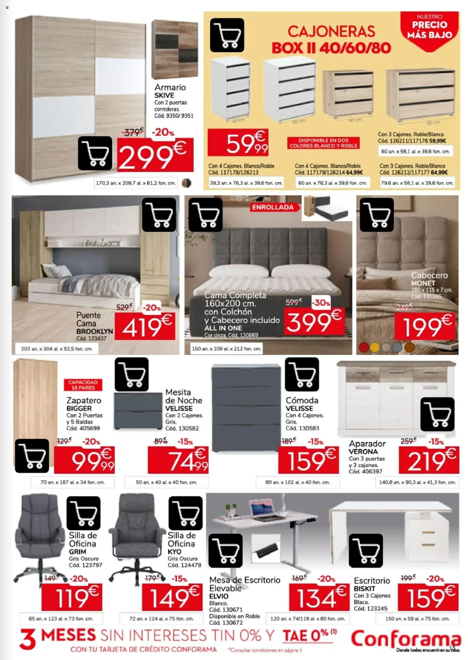 Conforama folleto │ válido desde el 24/09/2026 | Página: 13 | Productos: Zapatero, Cama, Silla, Armario
