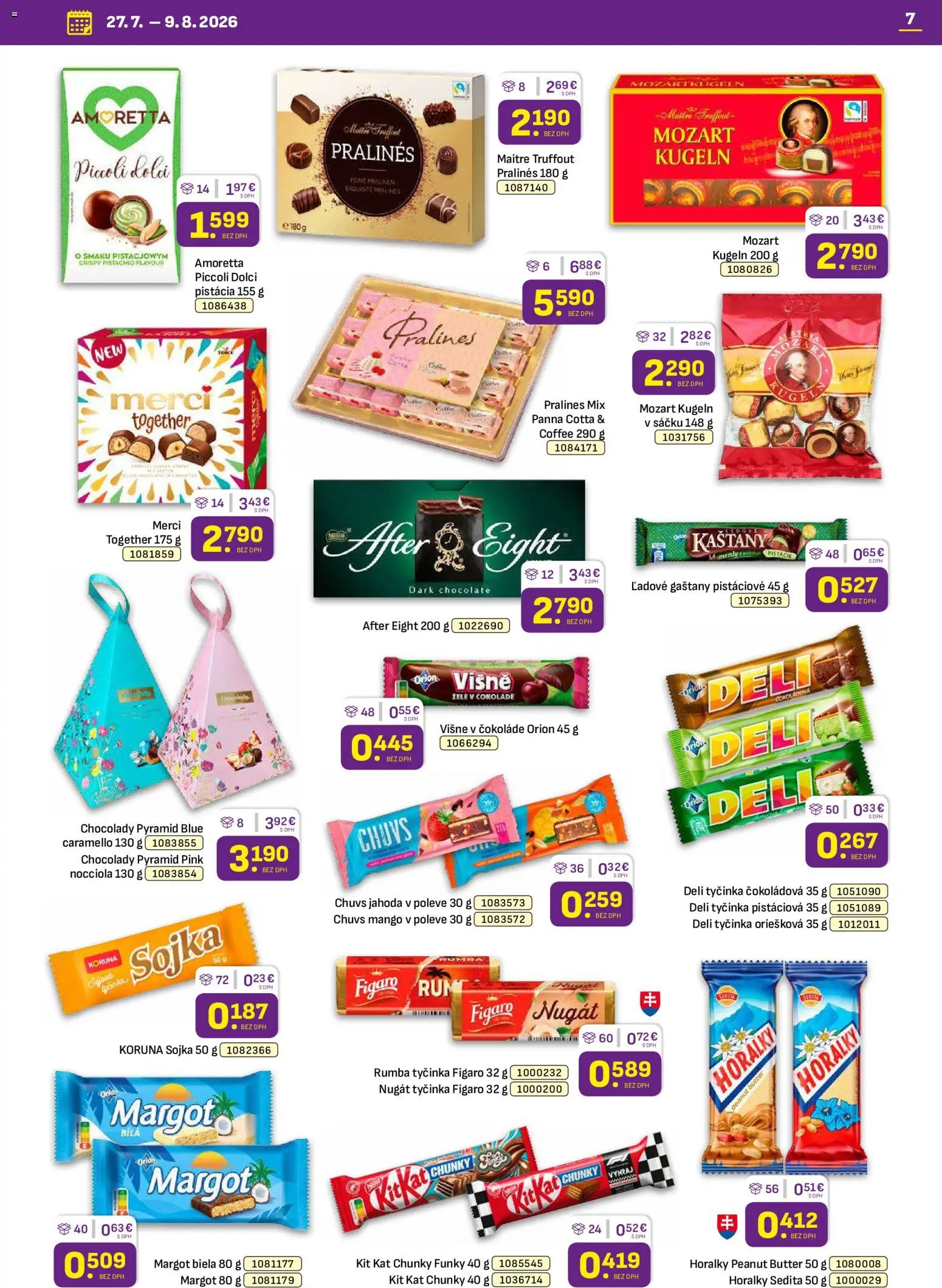 Nové Libex akcie – leták je platný od 27.07.2026 | Strana: 7 | Produkty: Gaštany, Mango, Višne, Horálky