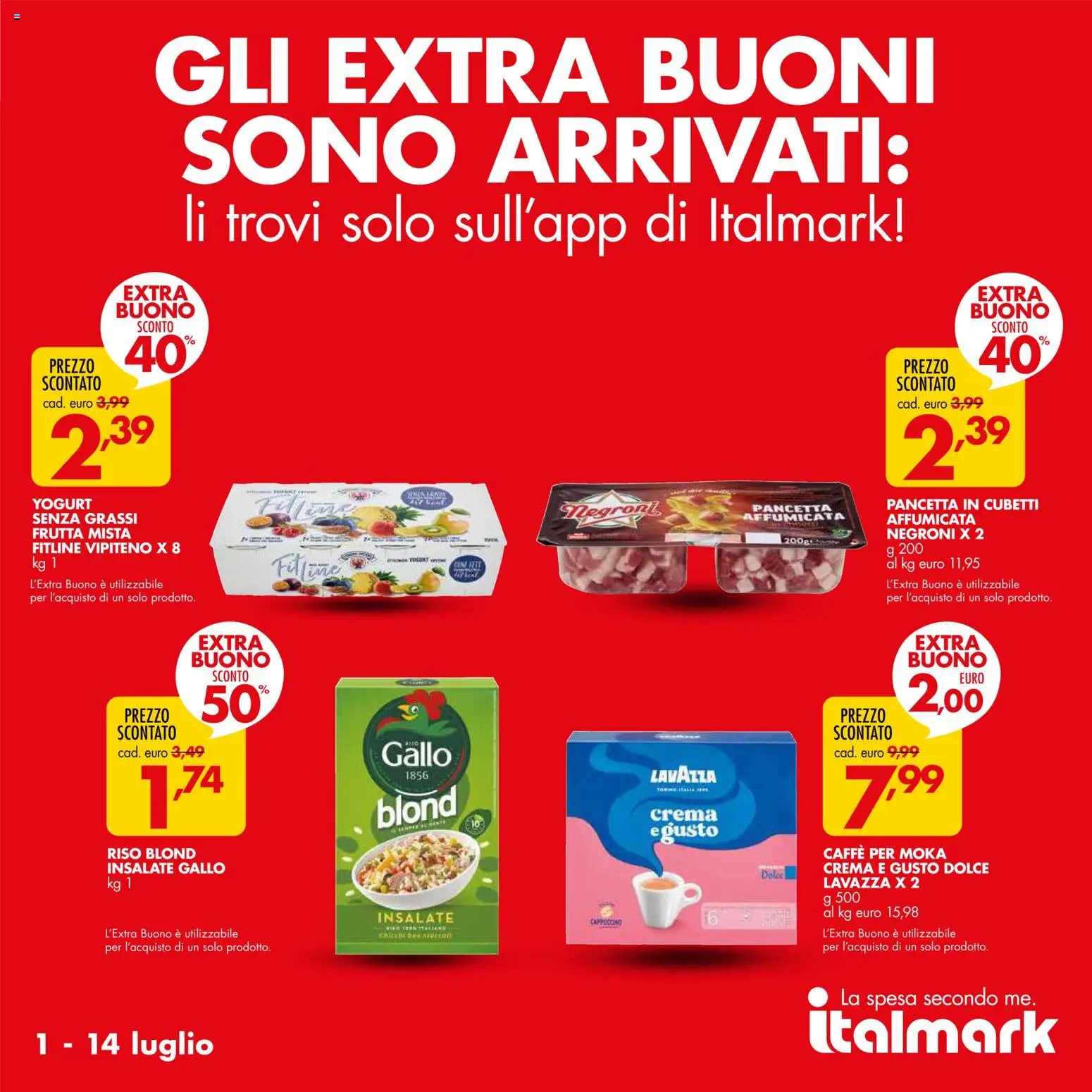 Volantino Italmark del 01/07/2026 | Pagina: 19 | Prodotti: Crema, Yogurt, Caffè, Lavazza