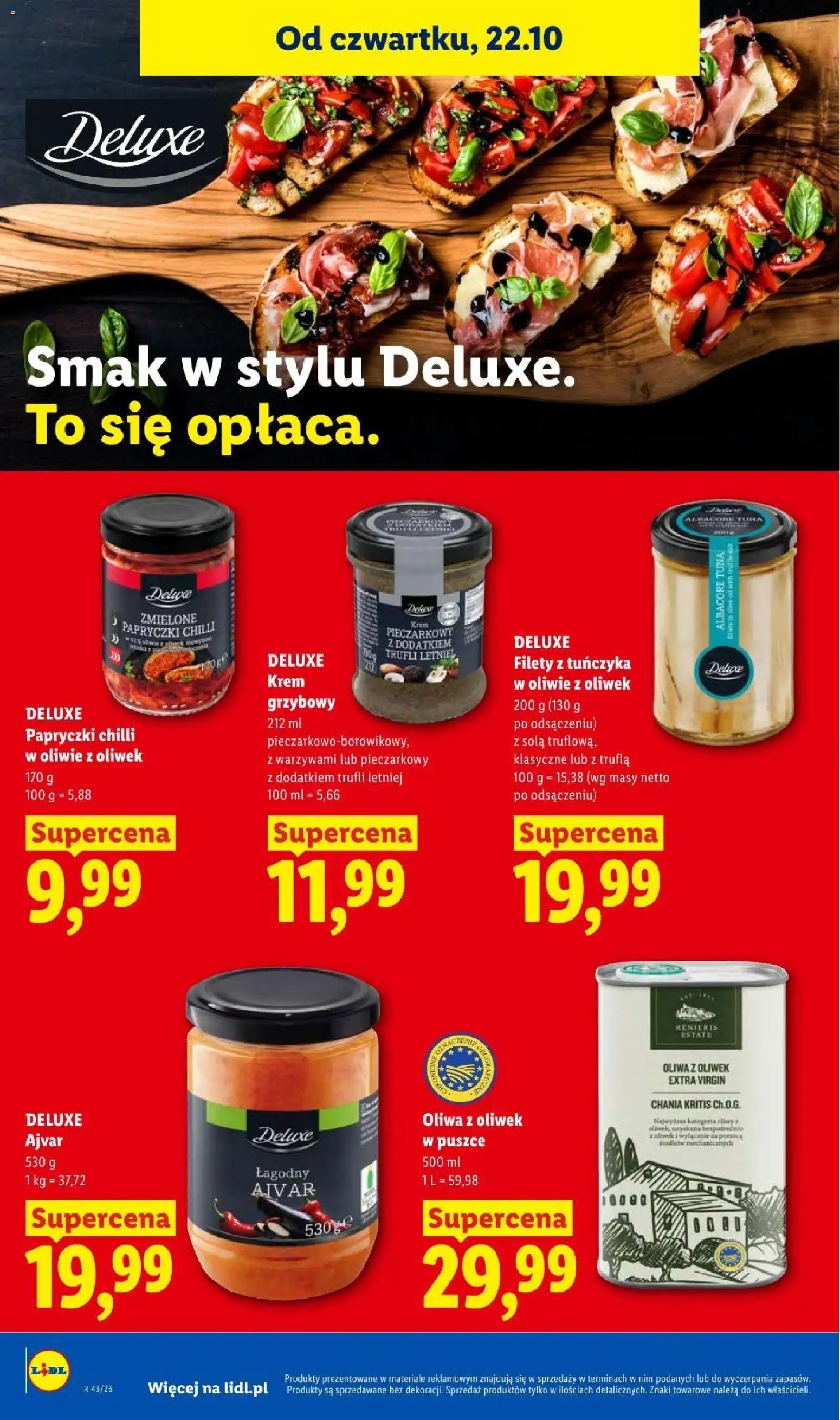 Lidl gazetka od 22.10.2026 | Strona: 66 | Produkty: Oliwa z oliwek, Oliwa z oliwek extra virgin, Ajvar, Krem