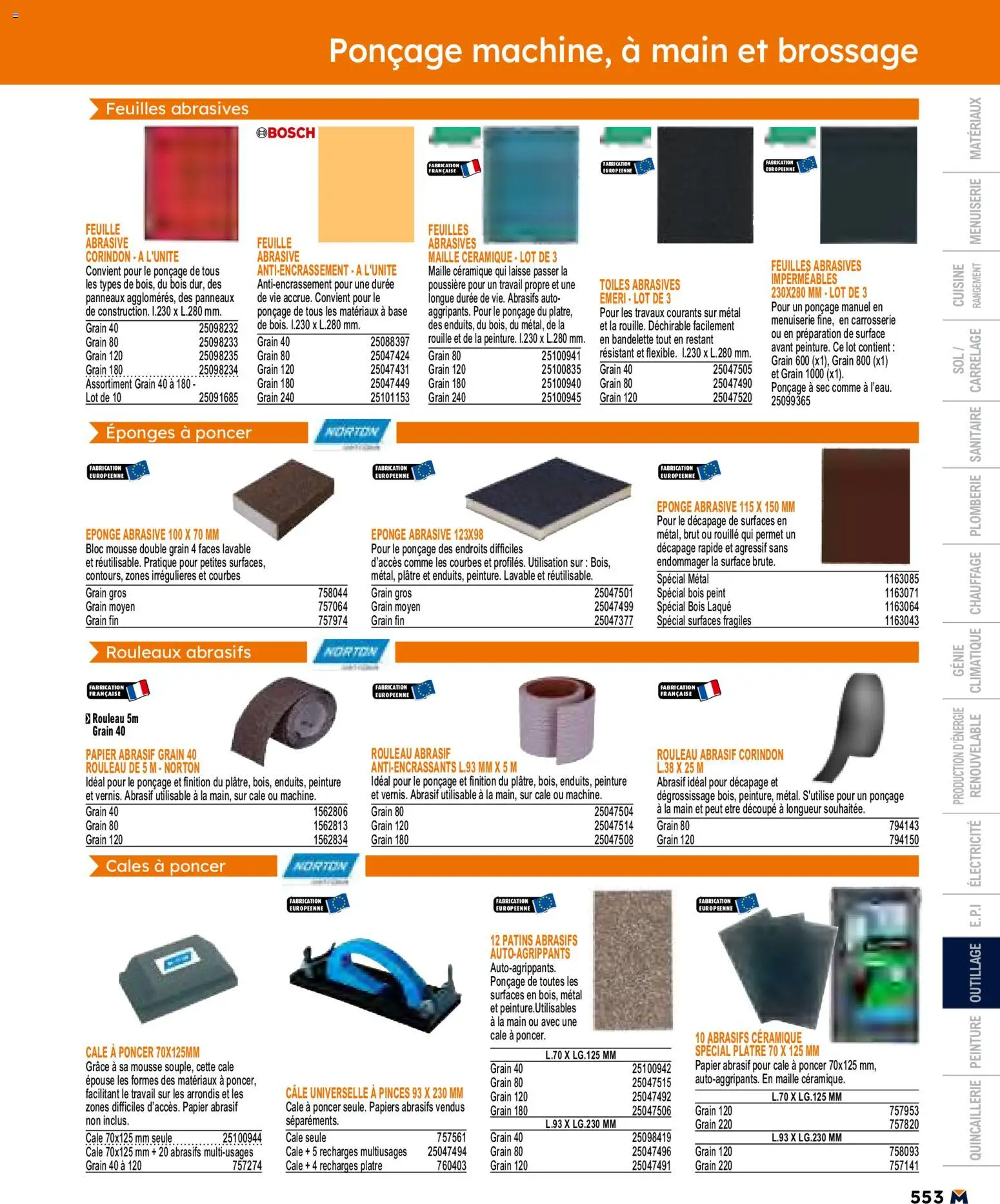 {H1} | Page: 553 | Produits: Pinces, Base, Plâtre, Rouleau
