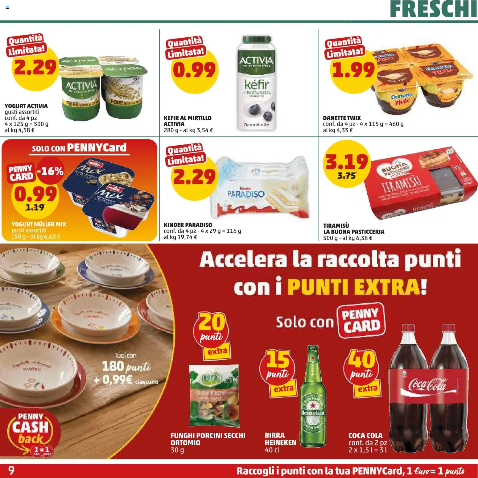 Volantino PENNY del 24/09/2026 | Pagina: 9 | Prodotti: Birra, Birra Heineken, Funghi, Tiramisù