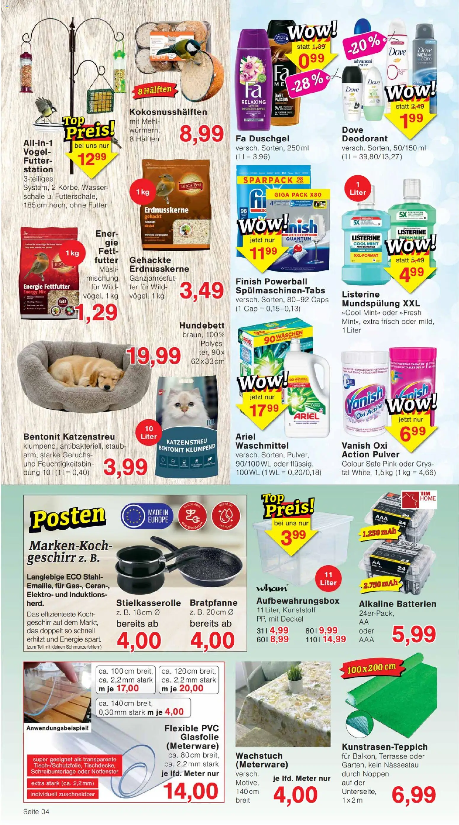 Wiglo Wunderland Prospekt – gültig ab 13.07.2026 | Seite: 4 | Produkte: Fa duschgel, Deodorant, Spülmaschinentabs, Listerine