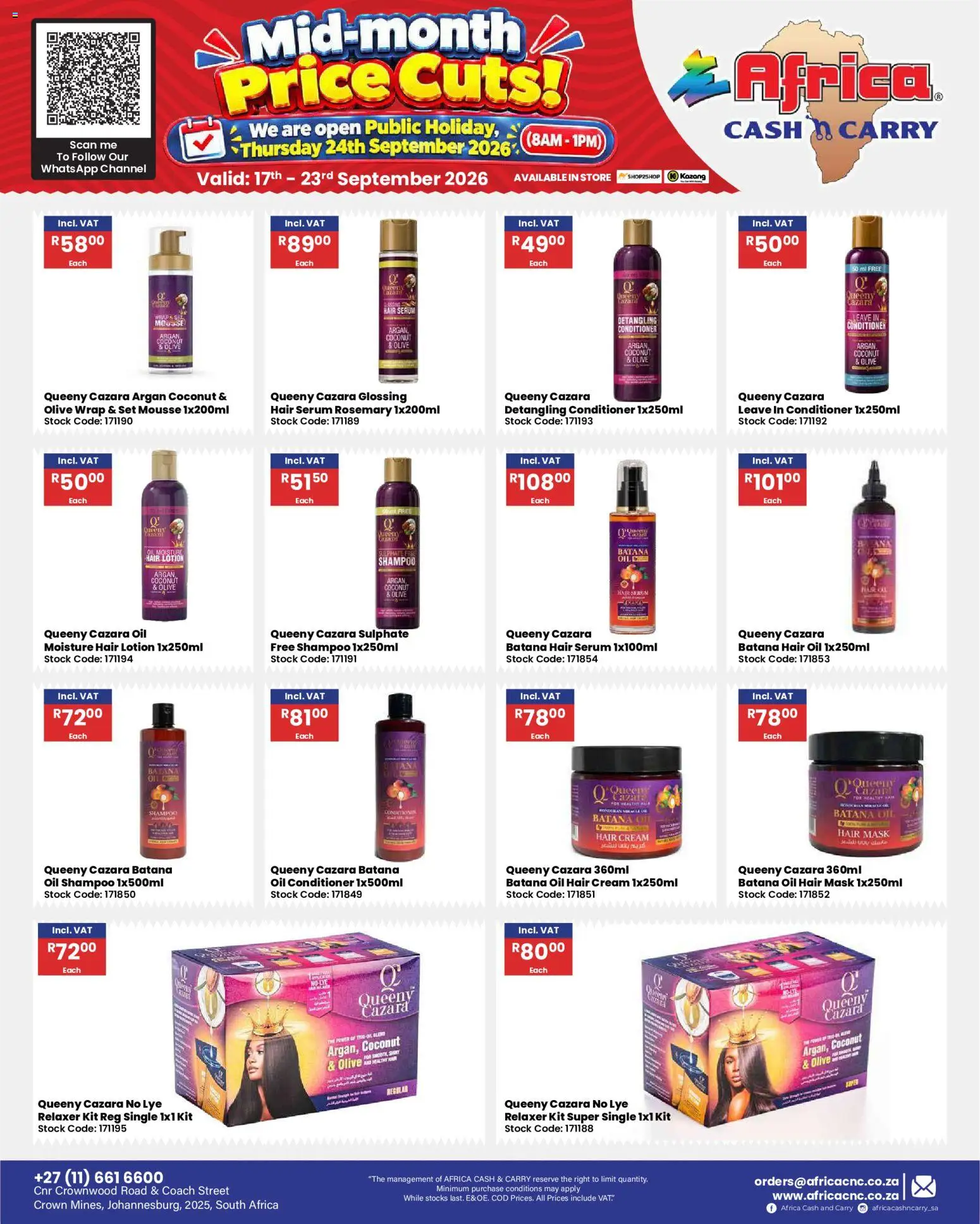 New Africa Cash & Carry catalogue – valid from 17/09/2026 | Page: 65 | Products: Serum, Oil, Mask, Stock