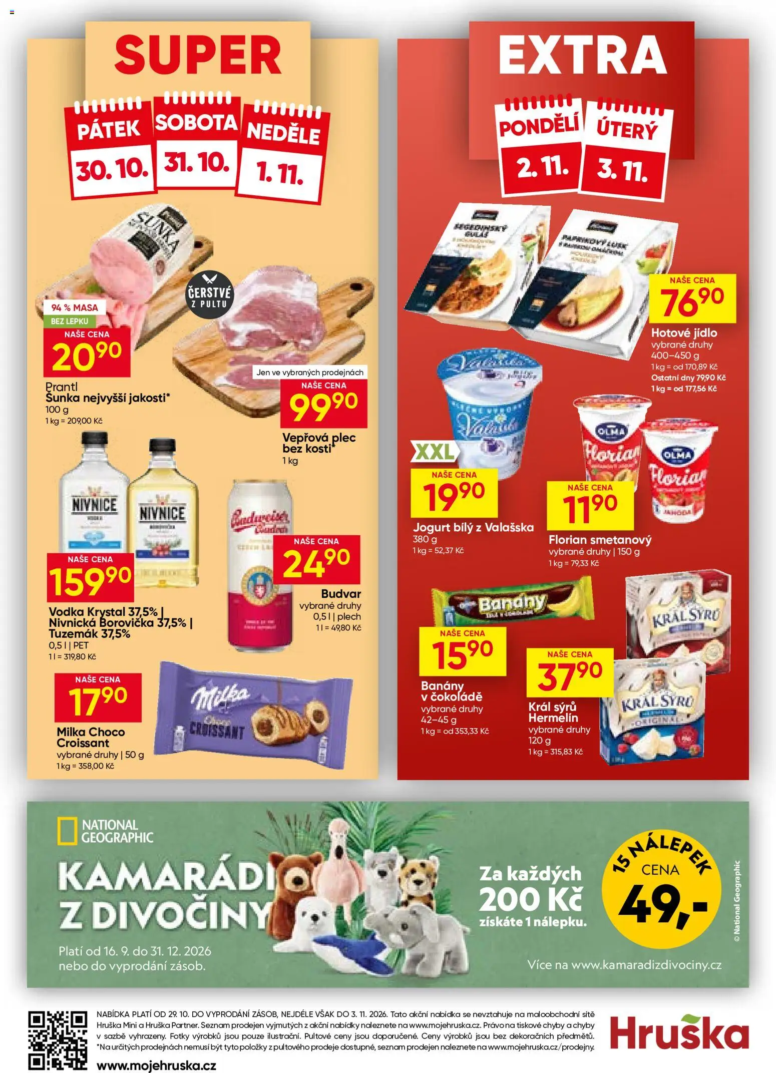 Hruška leták od 29.10.2026 | Strana: 12 | Produkty: Budvar, Hermelín, Plech, Vepřová plec
