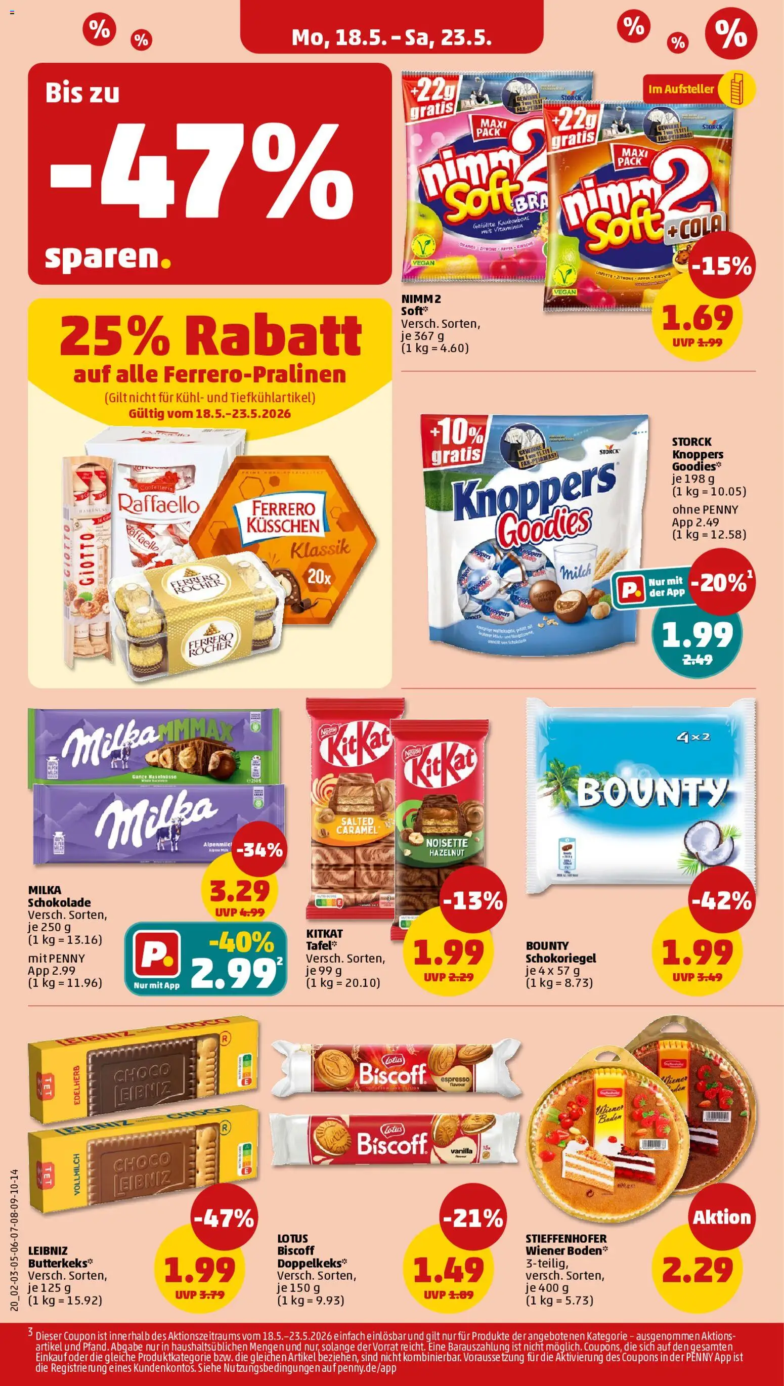 Penny Prospekt 	 – gültig ab 18.05.2026 | Seite: 22 | Produkte: Raffaello, Äpfel, Milka, Zitrone