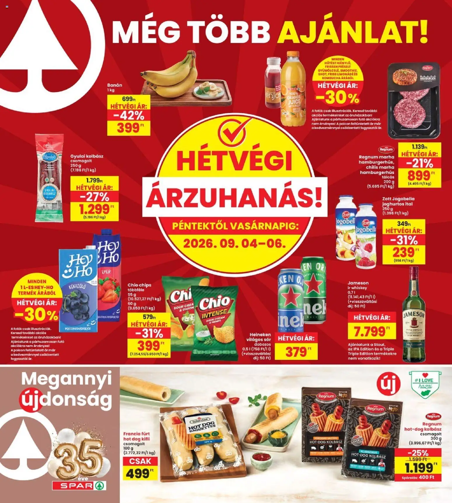 Interspar akciós ujság - amely érvényes a következő dátumtól: 2026.09.03. | Oldal: 20 | Termékek: Hamburgerhús, Kolbász, Eper, Chio chips