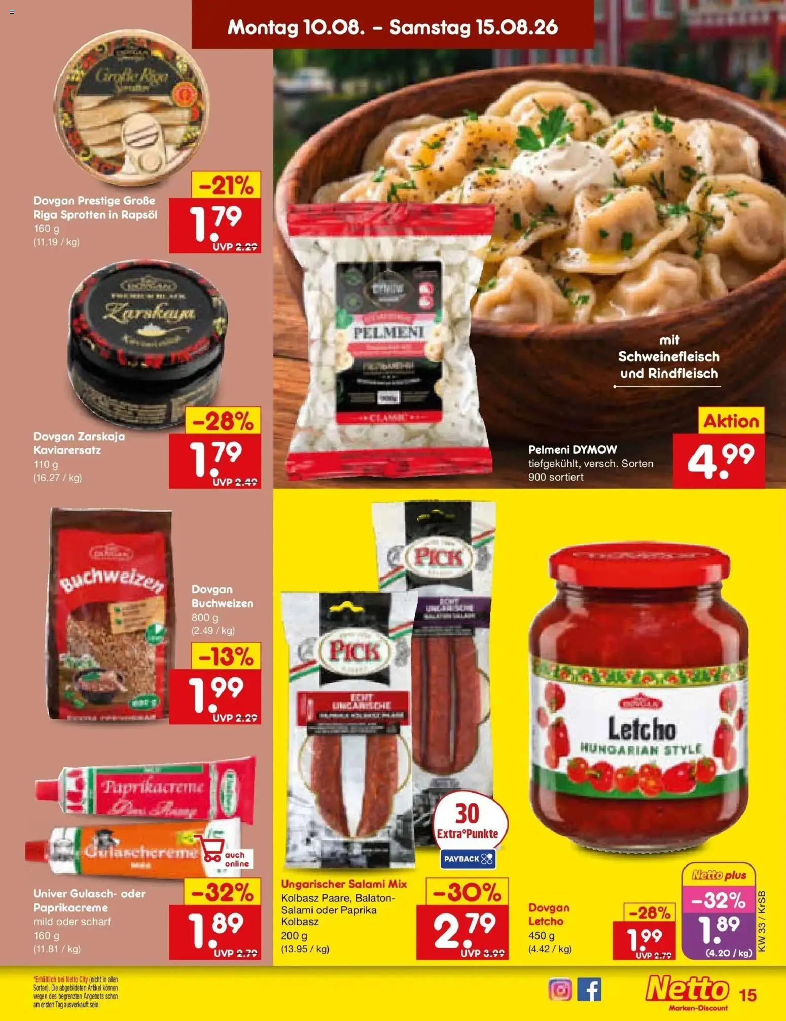 Netto Marken-Discount Prospekt Jüchen (ab 10.08.2026) » Angebote | Seite: 19 | Produkte: Gulasch, Salami, Schweinefleisch, Rindfleisch