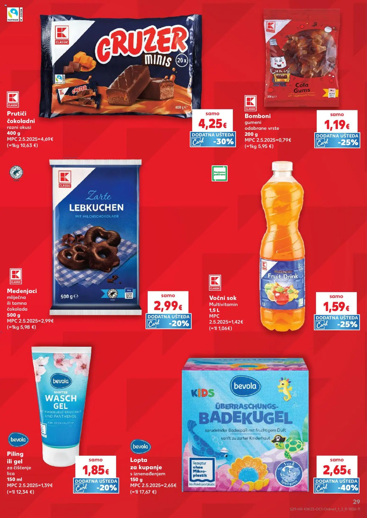 Kaufland katalog | vrijedi od 03.06.2026 | Stranica: 29 | Proizvodi: Lopta, Čokolada, Sok, Bomboni
