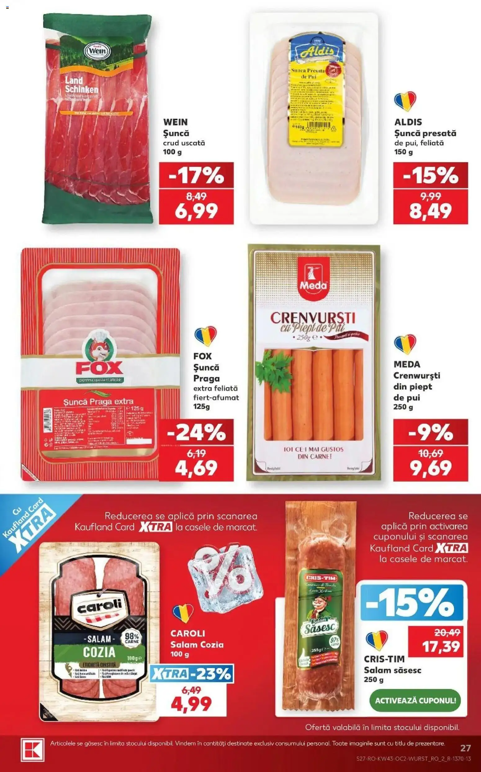 Kaufland Viseu de Sus 21.10.2026 - Revista si Oferta | Pagină: 27 | Produse: Sunca praga, Aplică, Pui, Salam