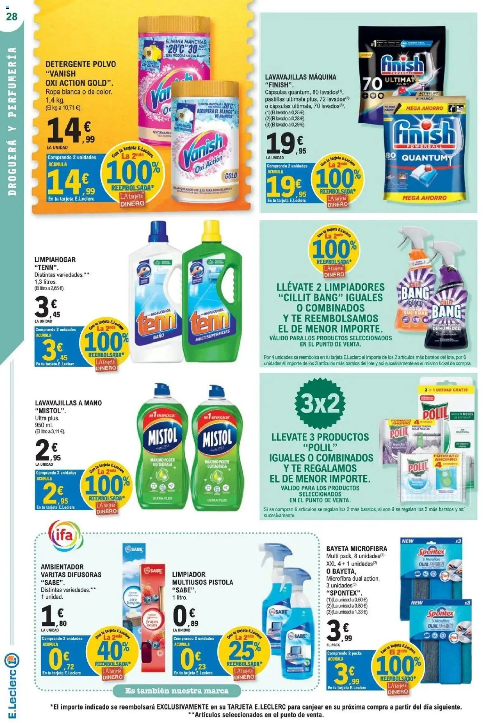 E.Leclerc Megames 2 07/10/2026 - 18/10/2026 | Página: 28 | Productos: Polvo, Detergente, Ropa, Ambientador