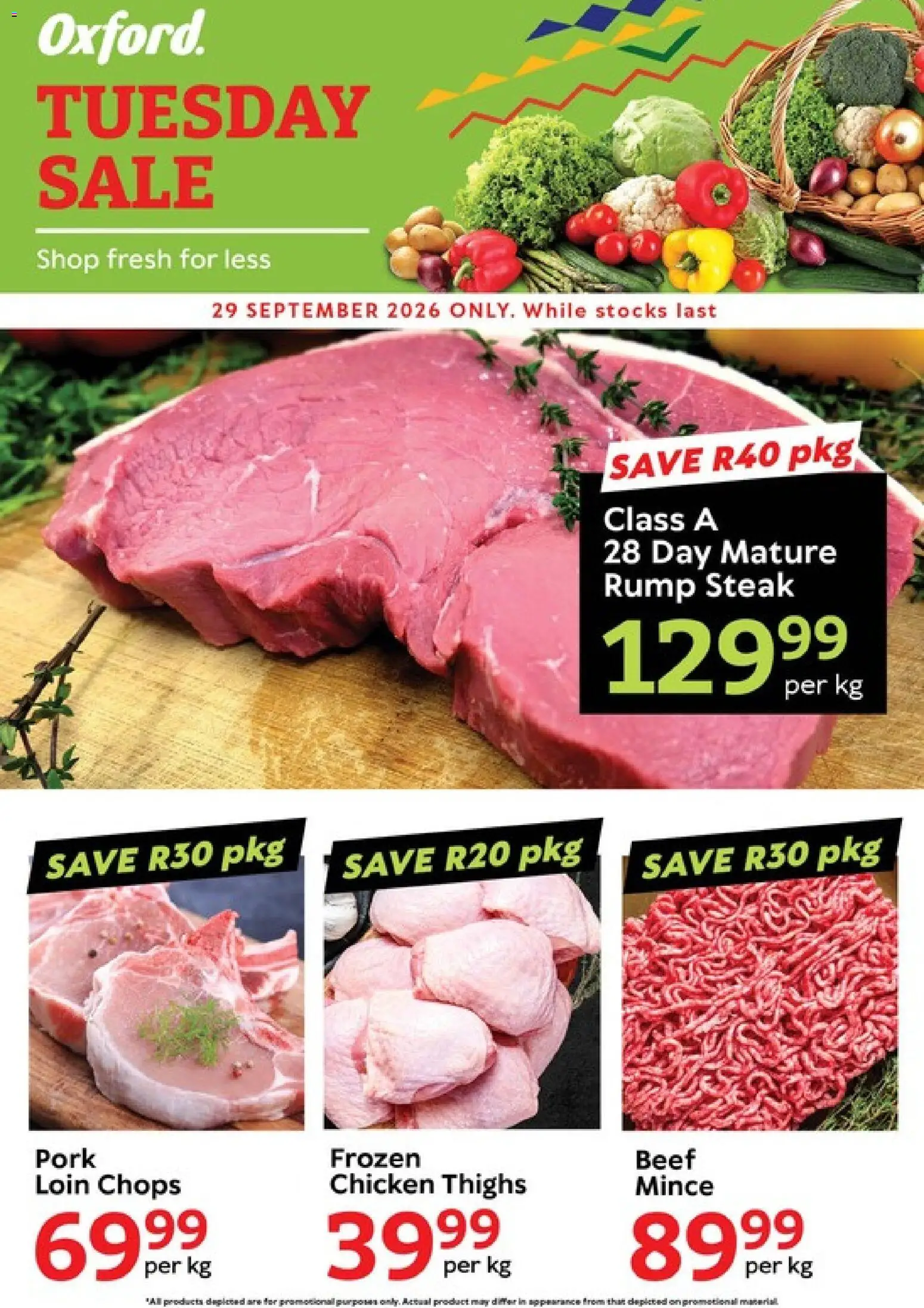 New Oxford Freshmarket catalogue – valid from 29/09/2026 | Page: 1 | Products: Rump steak, Steak, Chicken, Thighs