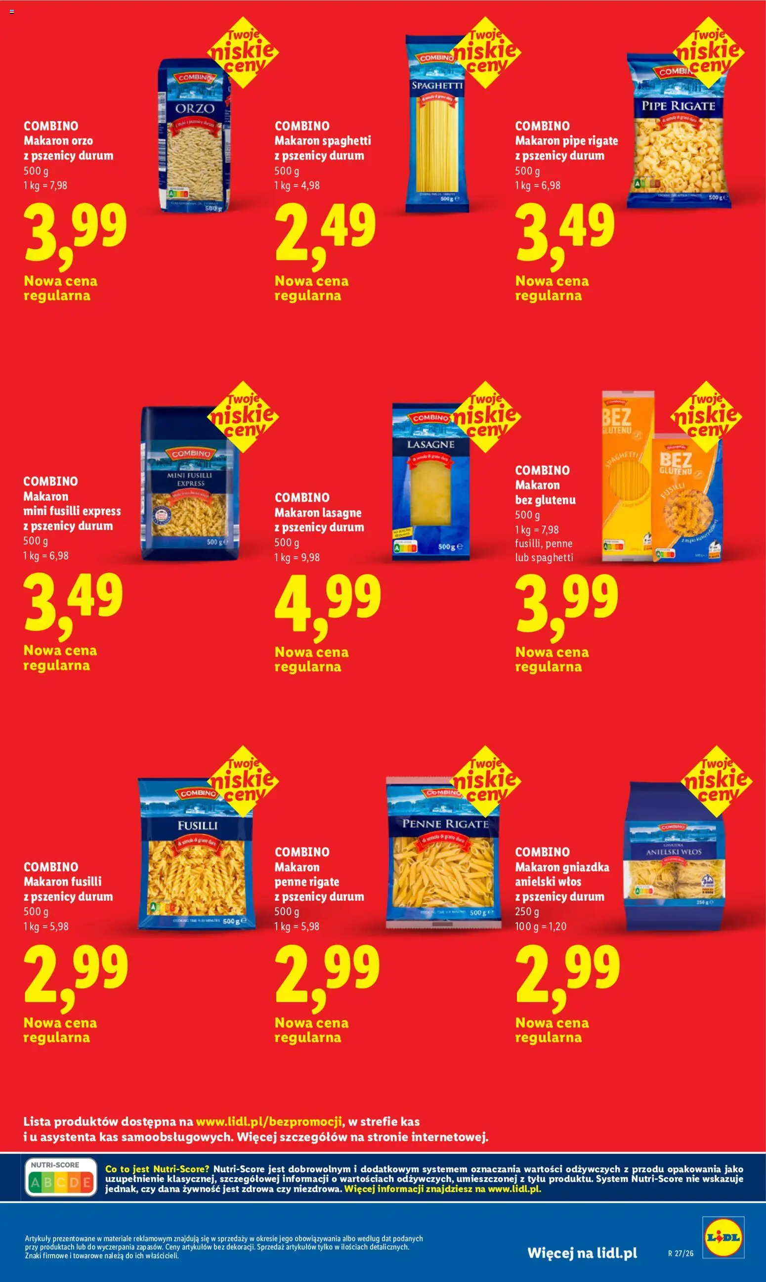 Lidl Polsko leták - Oszczędzaj każdego dnia od 08.07.2026 | Strana: 19 | Produkty: Penne, Orzo, Combino, Lasagne
