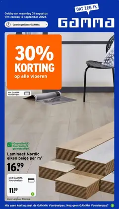 GAMMA folder - Voorbeeld van een folder van GAMMA, geldig van 31-08-2026