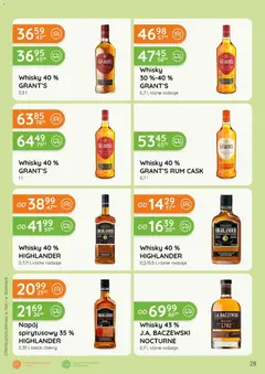 Pogląd oferty "Eurocash gazetka - Katalog Alkoholowy" - ważna od 01.05.2026 | Strona: 28 | Produkty: Grant's, Rum, Whisky