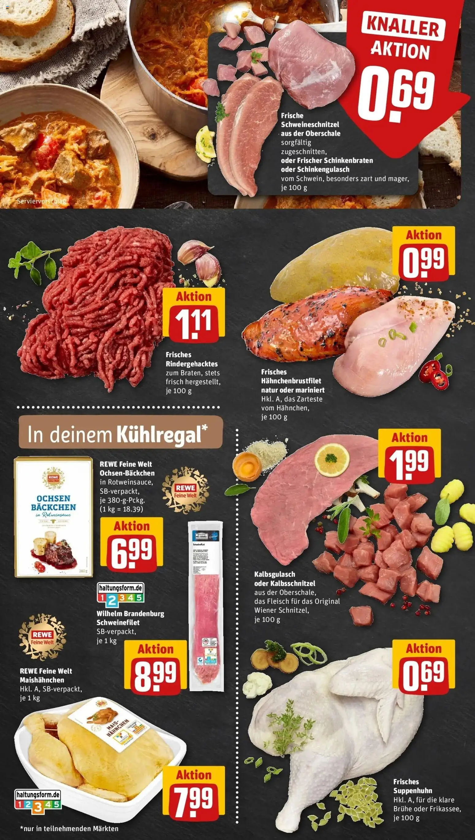 REWE Prospekt ab 28.09.2026 zum Blättern » Angebote | Seite: 10 | Produkte: Mais, Hahnchen, Schweinefilet, Fleisch