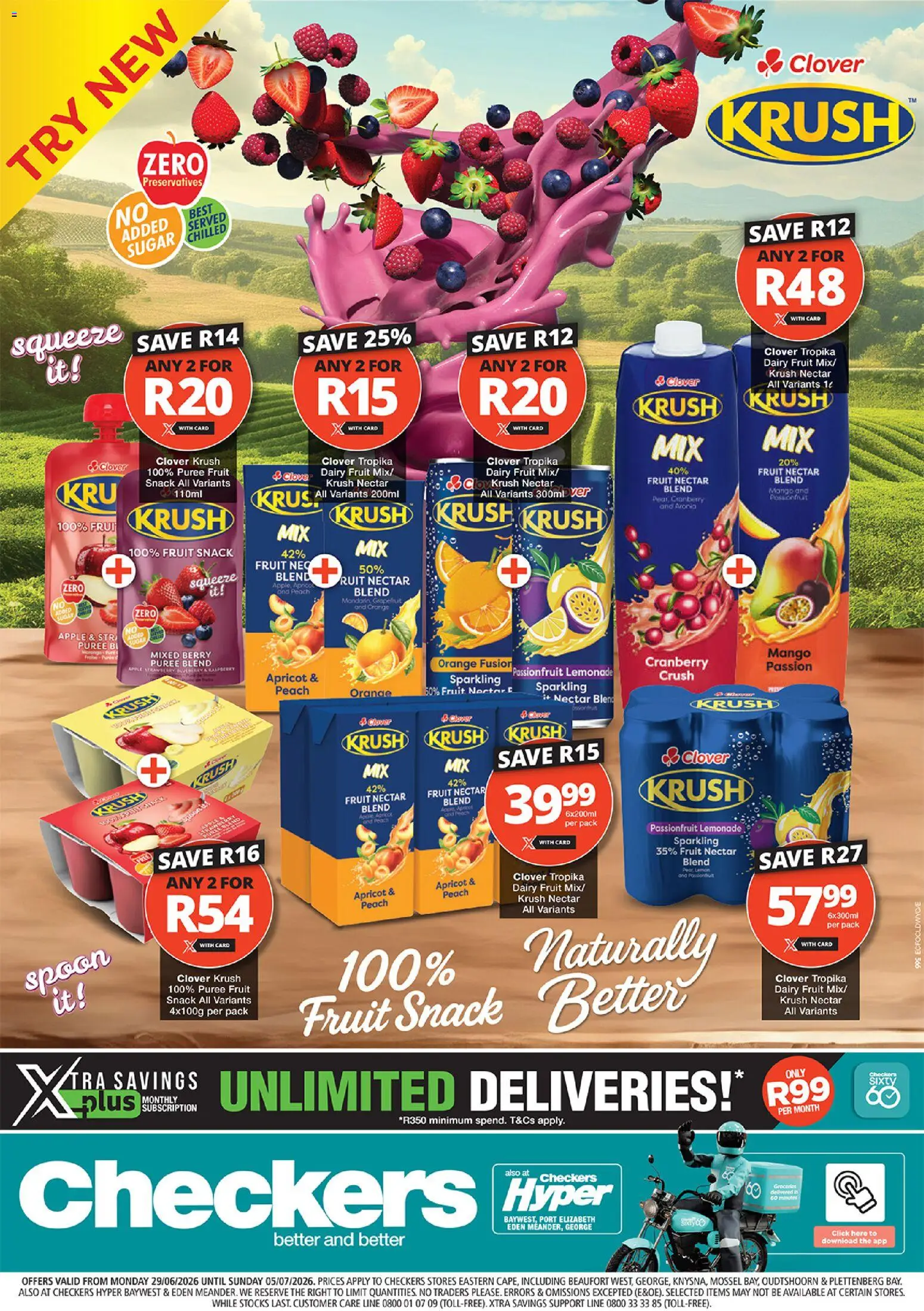 New Checkers catalogue – valid from 29/06/2026 | Page: 1 | Products: Fruit, Sugar, Mango, Peach