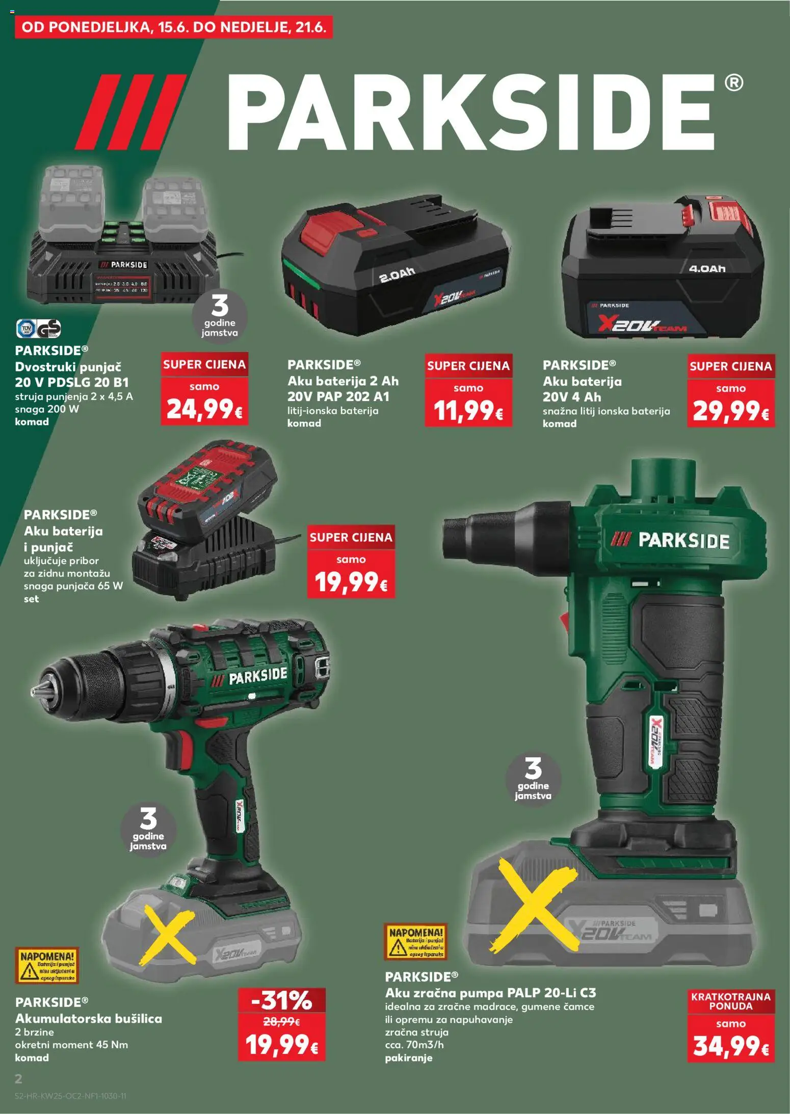 Kaufland katalog | vrijedi od 17.06.2026 | Stranica: 2 | Proizvodi: Baterija, Bušilica, Parkside