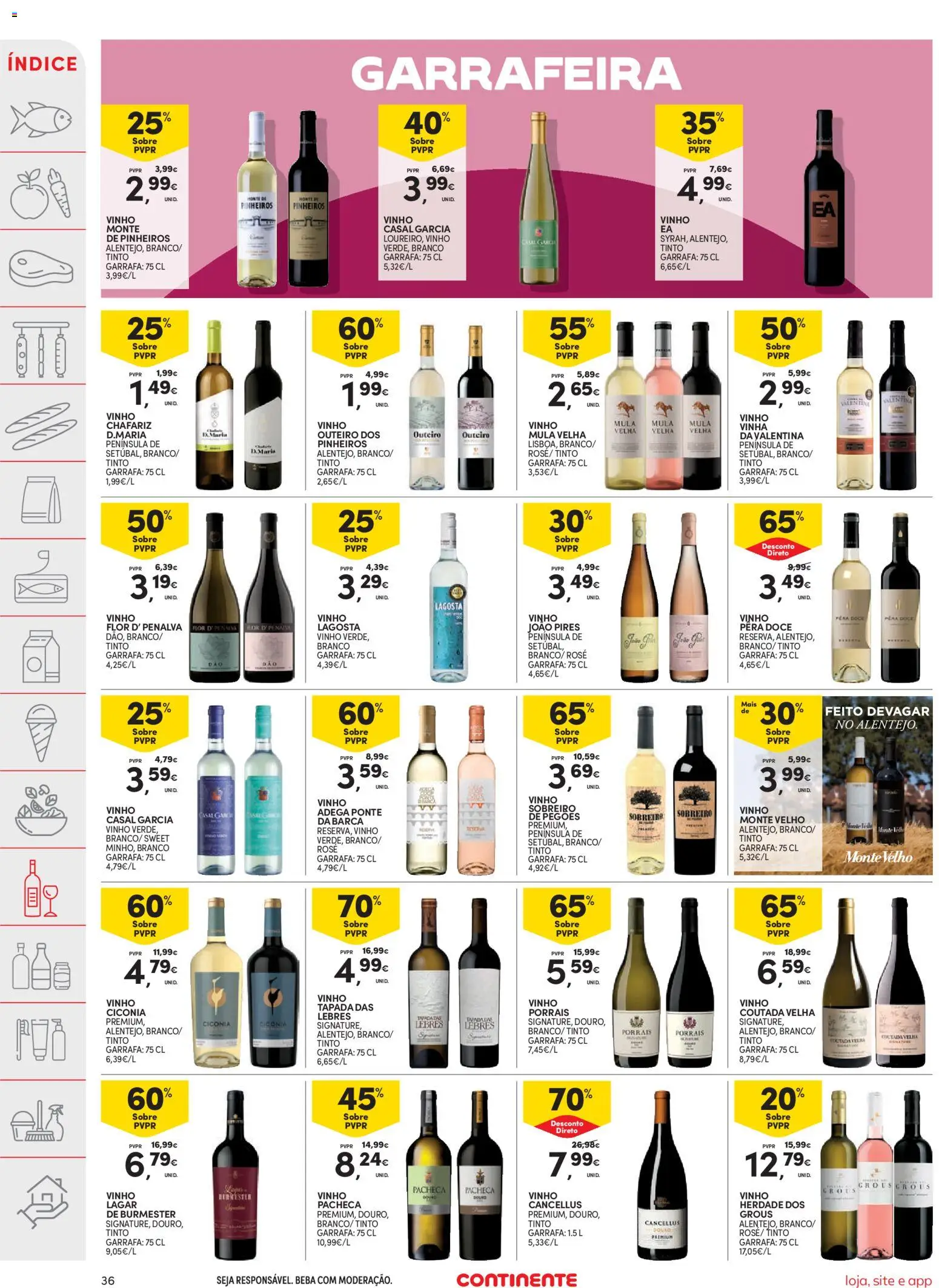 Continente folheto │ válido de 09.06.2026 | Página: 36 | Produtos: Lagosta, Pera doce vinho, Vinho