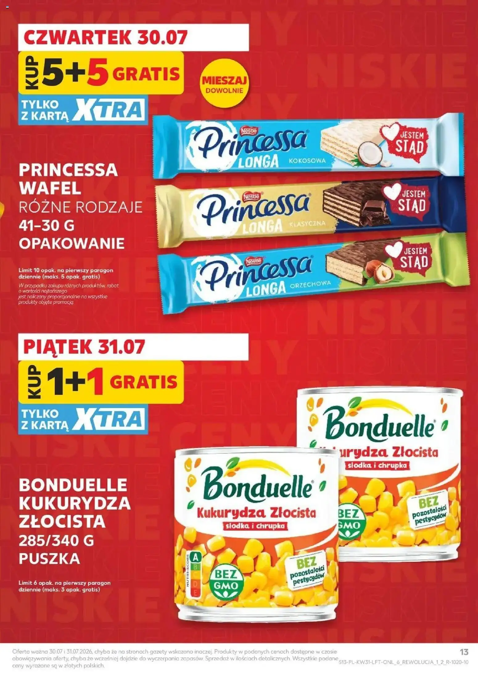 Kaufland gazetka od 30.07.2026 | Strona: 13 | Produkty: Karta, Kukurydza, Orzechowa, Gazety