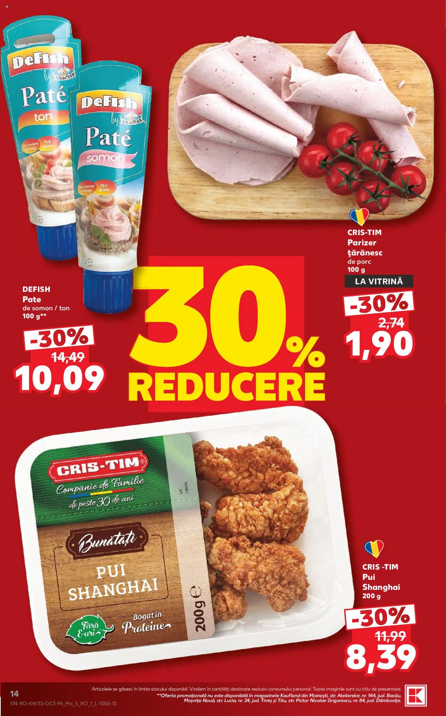 Noul catalog Kaufland – valabil de la 12.08.2026 | Pagină: 14 | Produse: Proteine, Vitrină, Somon, Parizer