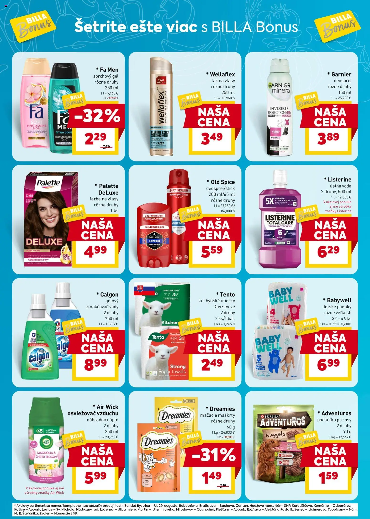 Nové Billa akcie – leták je platný od 24.06.2026 | Strana: 8 | Produkty: Osviežovač vzduchu, Old Spice, Farba na vlasy, Air Wick