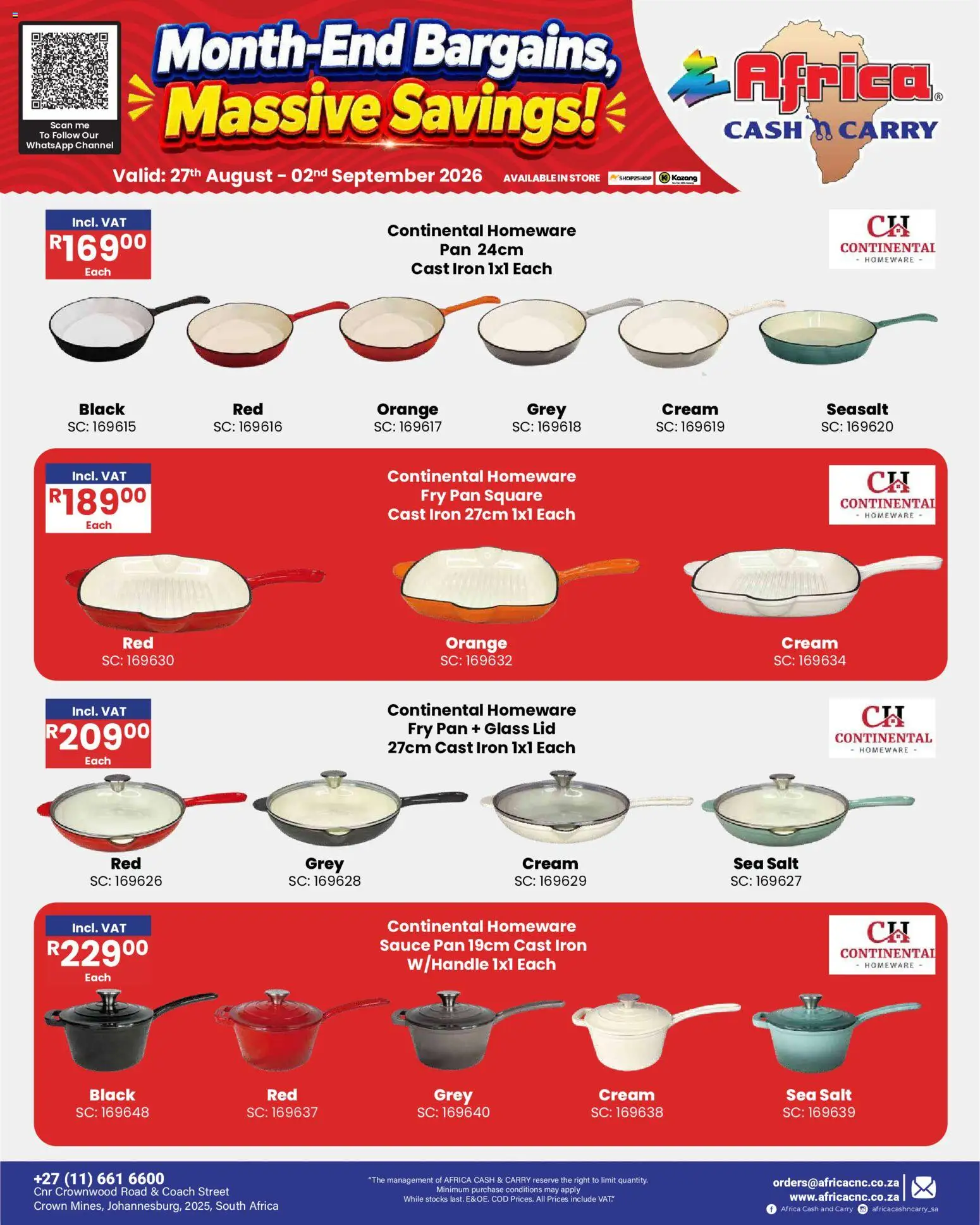 New Africa Cash & Carry catalogue – valid from 27/08/2026 | Page: 47 | Products: Iron, Cream, Sauce, Salt