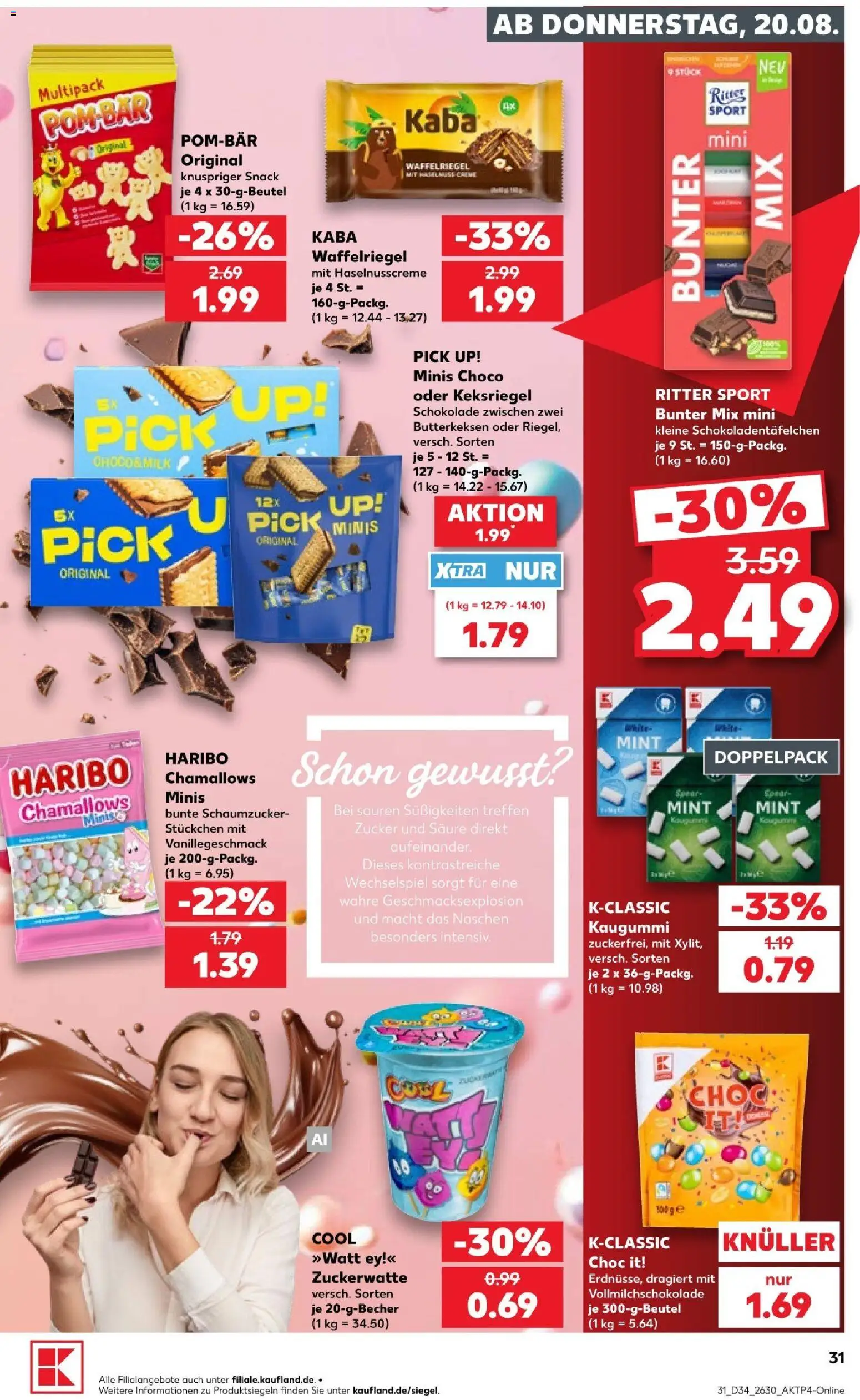 Kaufland Prospekt Jena – gültig ab 20.08.2026 | Seite: 33 | Produkte: Haribo, Schokolade, Kaugummi, Süßigkeiten