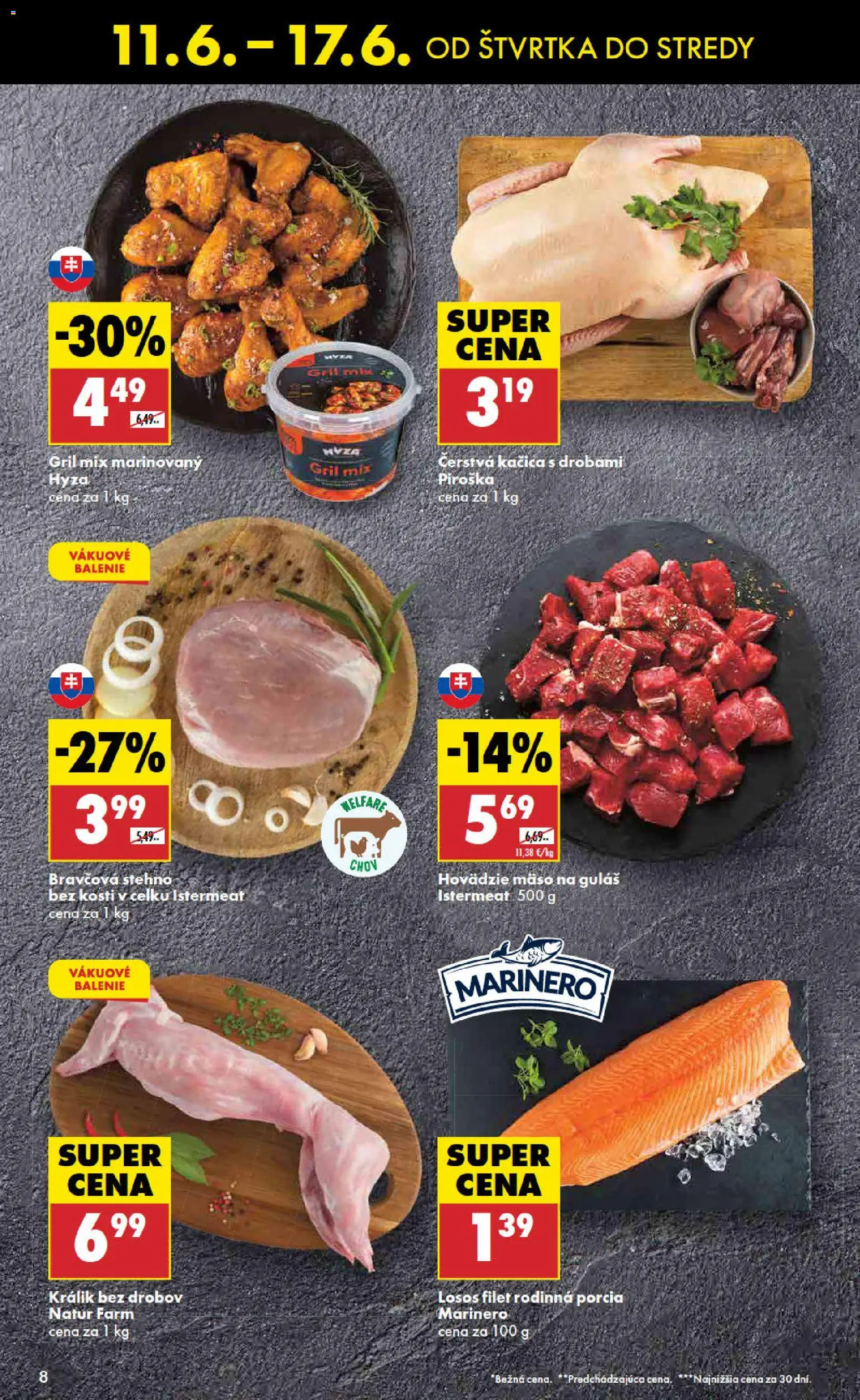 Nové Biedronka akcie – leták je platný od 11.06.2026 | Strana: 8 | Produkty: Gril, Hovädzie mäso, Losos