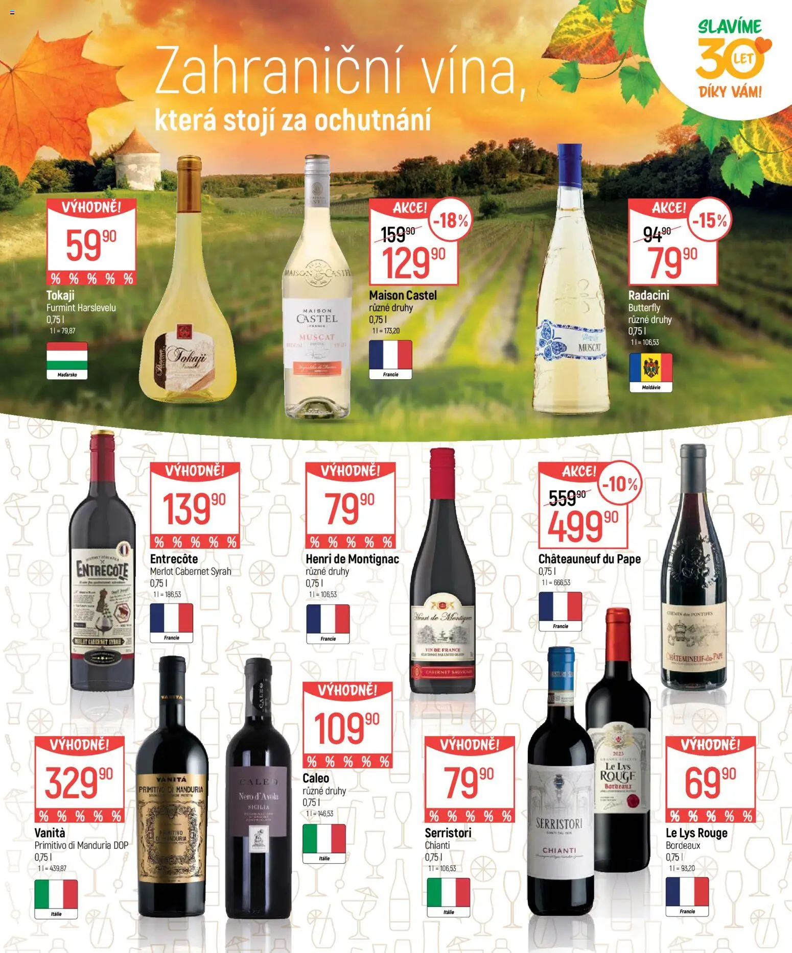 Globus leták - Nápoje od 23.09.2026 | Strana: 3 | Produkty: Primitivo Di Manduria, Merlot, Primitivo, Nero d'Avola