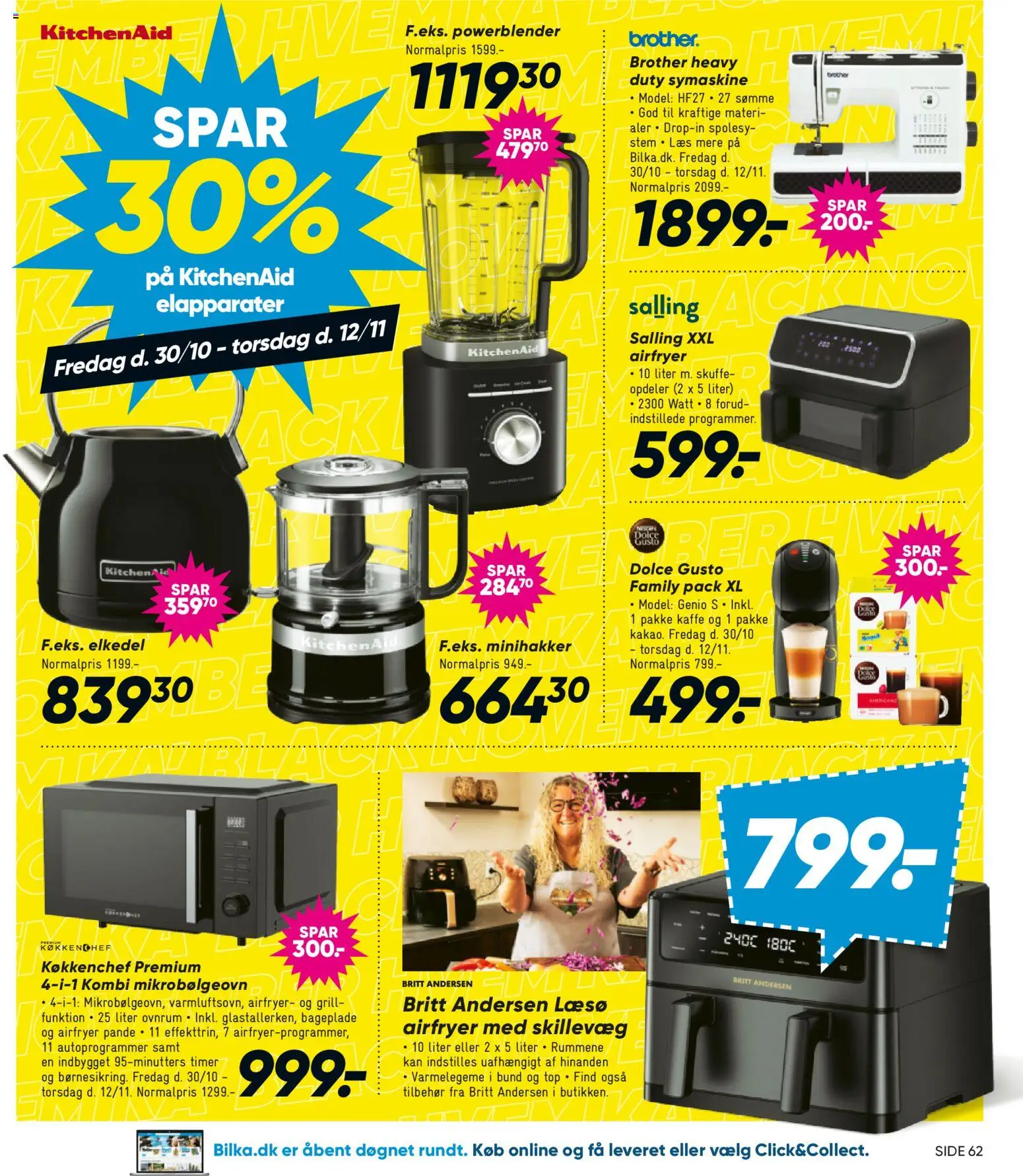 Bilka tilbudsavis – gyldig fra 30/10/2026 | Side: 11 | Produkter: Kaffe, Mikrobølgeovn, Grill, Symaskine