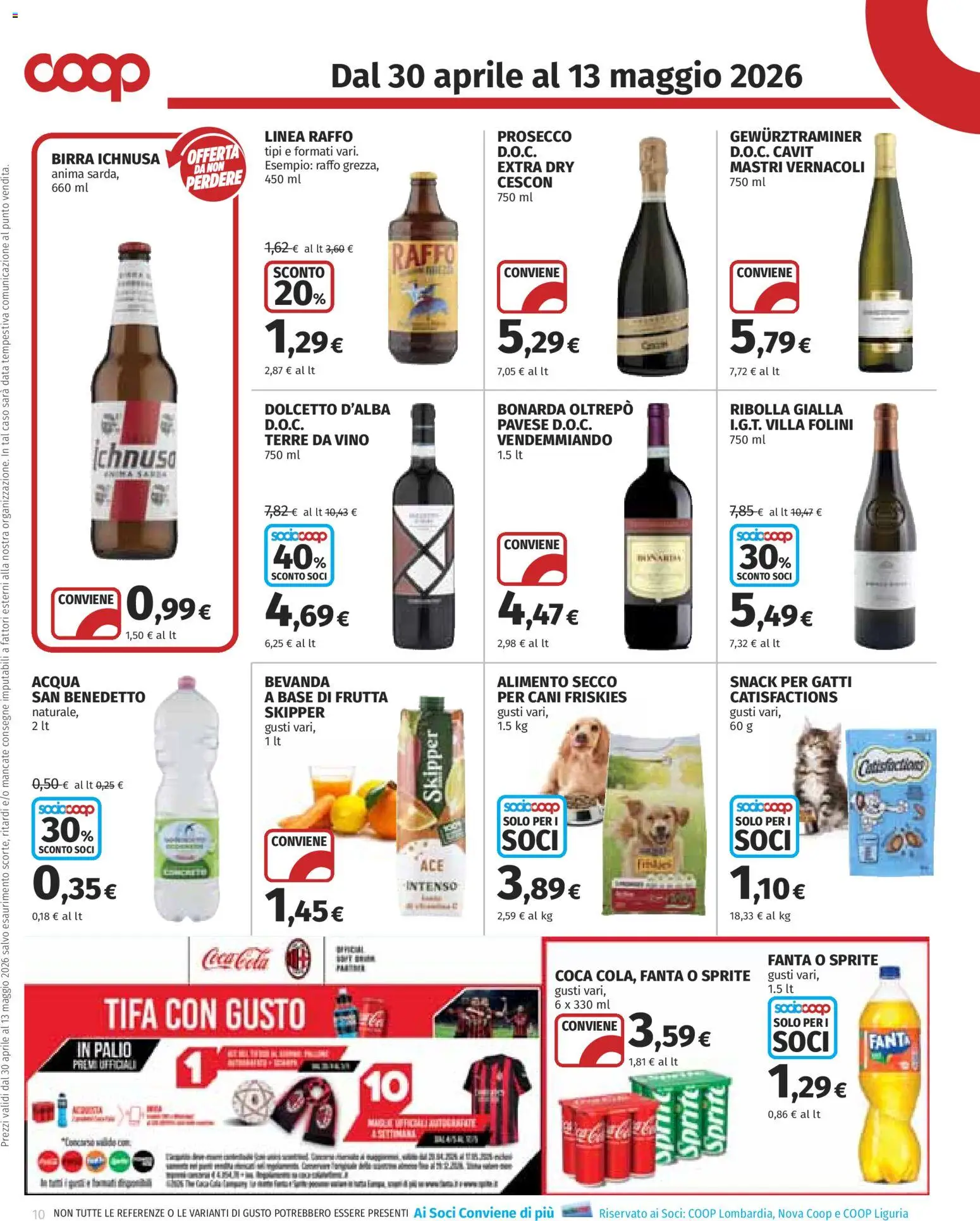 Volantino COOP del 30.04.2026 | Pagina: 10 | Prodotti: Birra, Prosecco, Frutta, Fanta