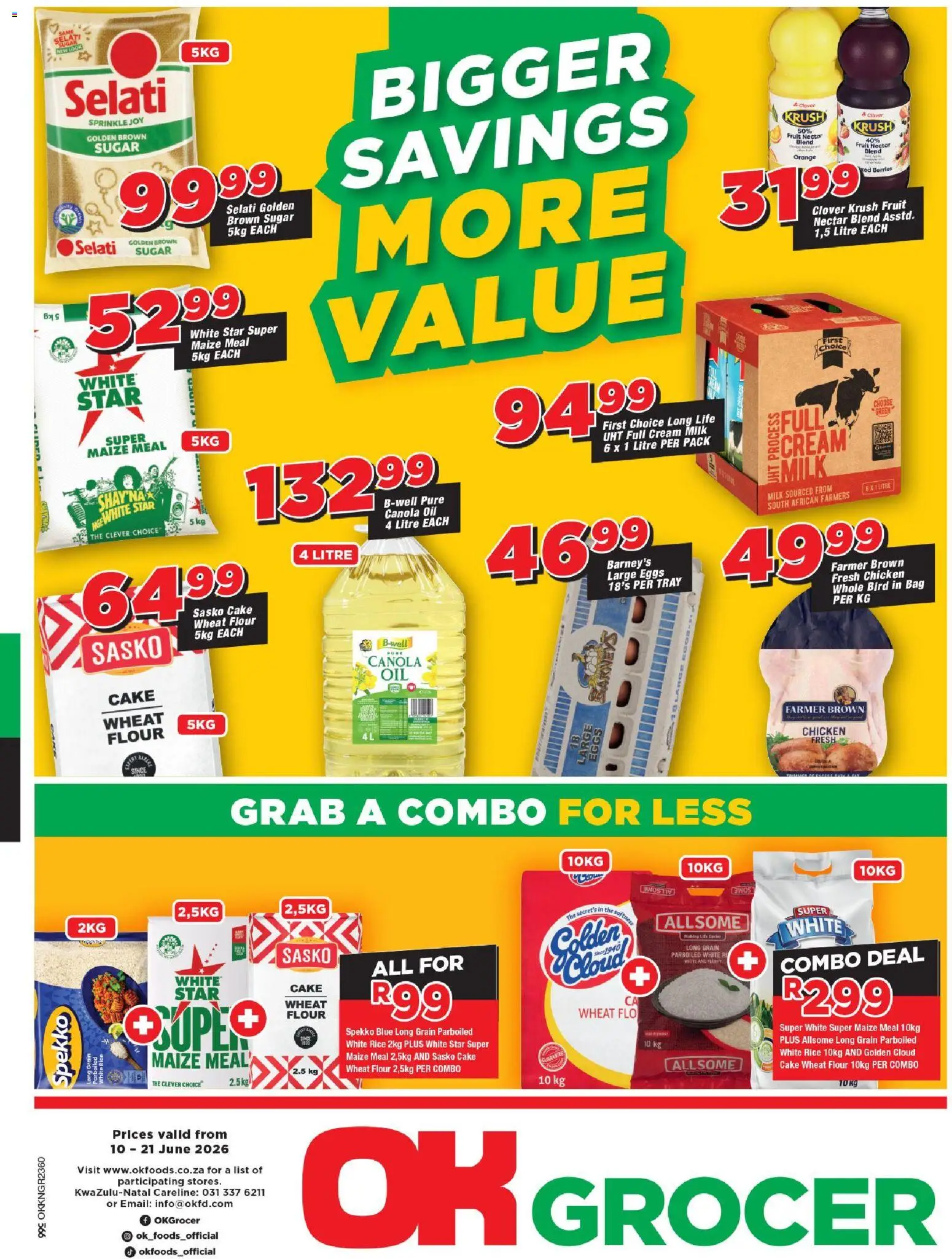 New OK Foods catalogue – valid from 10.06.2026 | Page: 1 | Products: Cake, Bag, Rice, Sugar