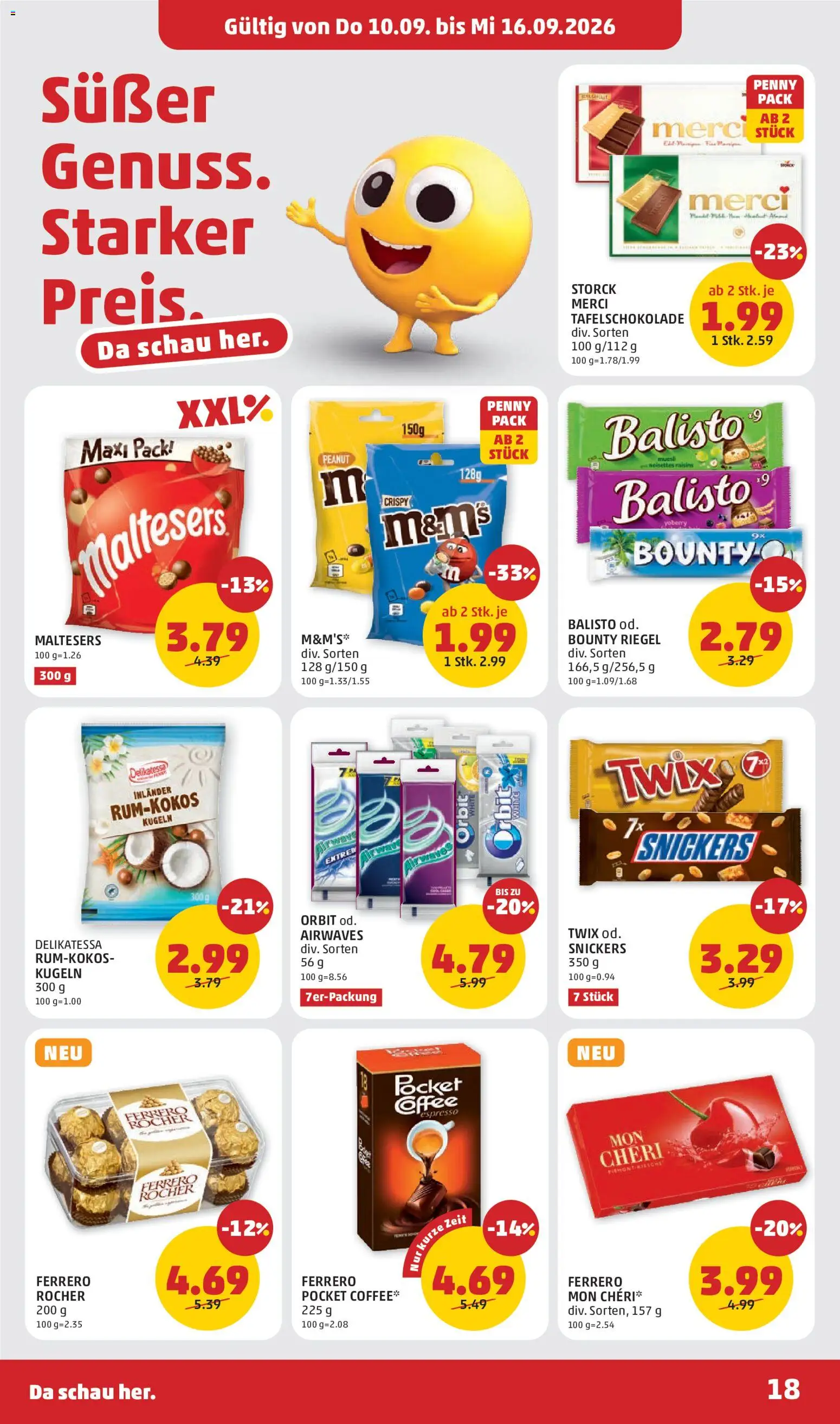 Penny Markt Flugblatt gültig ab 10.09.2026 | Seite: 18 | Produkte: Snickers