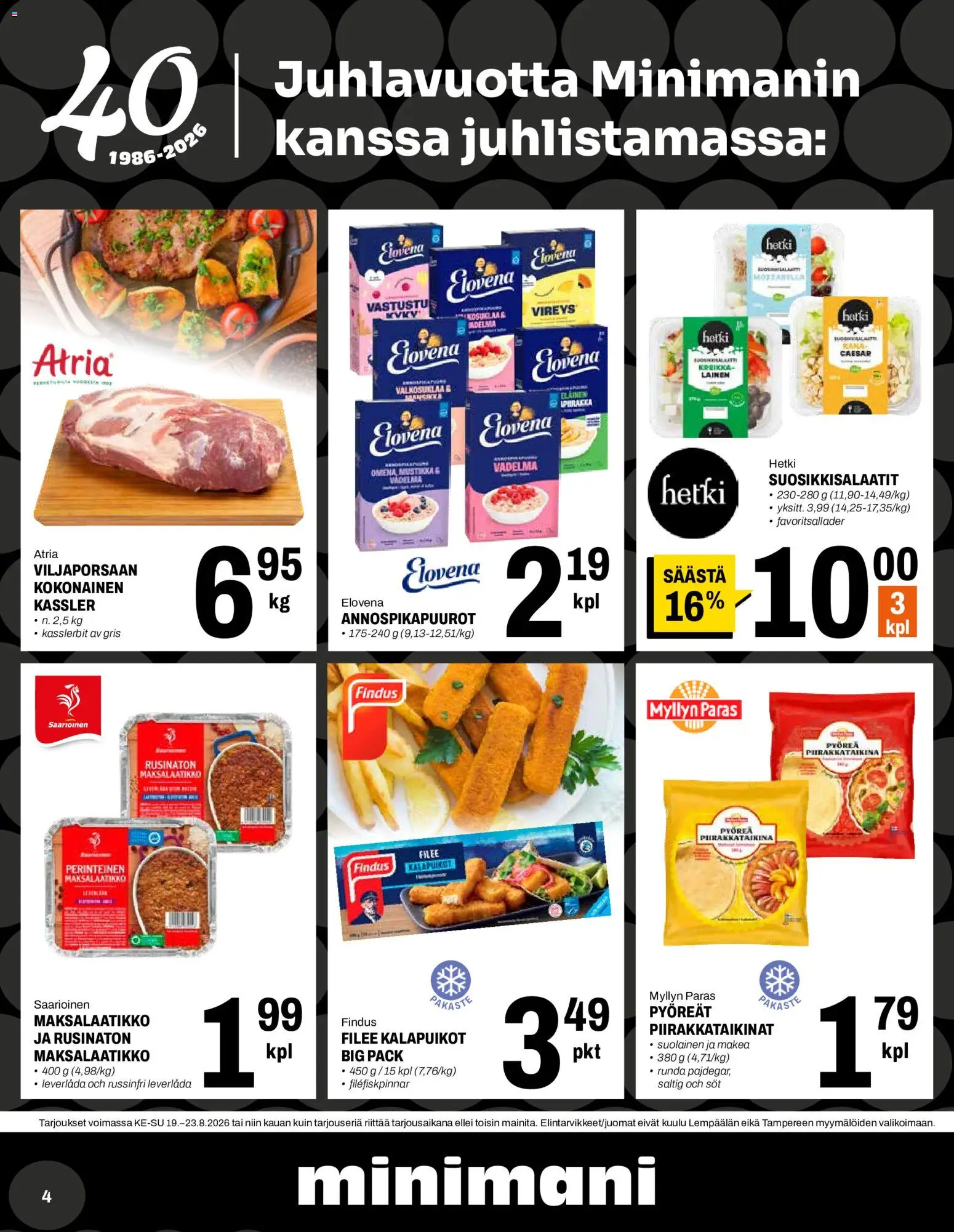 Minimani tarjoukset – voimassa 19/08/2026 alkaen | Sivu: 4 | Tuotteet: Vadelma, Kokonainen, Mozzarella, Kalapuikot