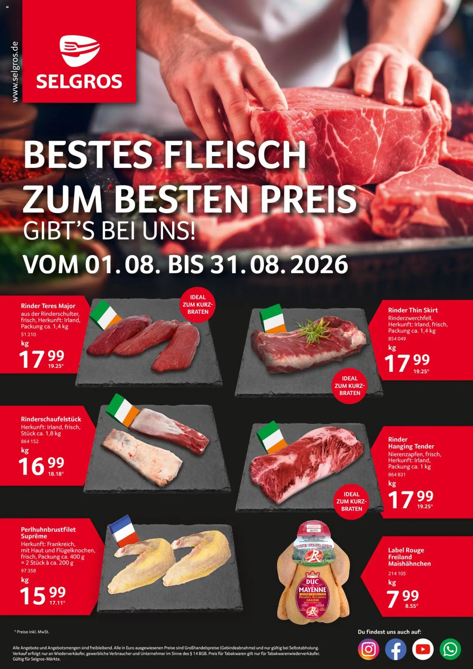Selgros Bestes Fleisch – gültig ab 01.08.2026 | Seite: 1 | Produkte: Rouge, Fleisch