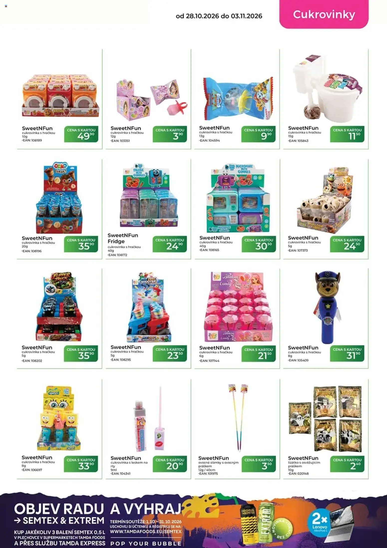 Tamda Foods leták od 28.10.2026 | Strana: 33 | Produkty: Semtex, Cukrovinky