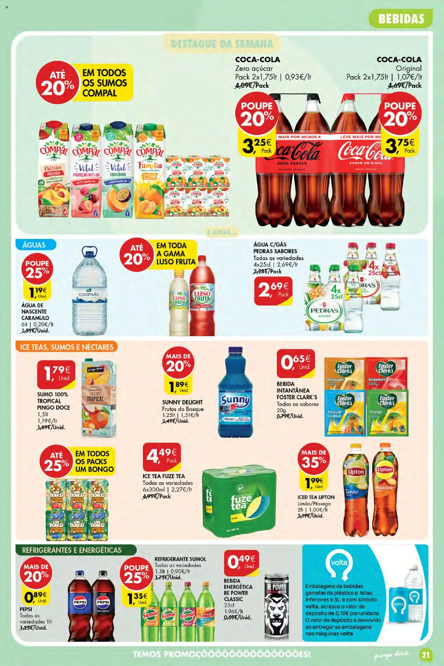 Pingo Doce Poupe Esta Semana Açores │ válido de 30/07/2026 | Página: 21 | Produtos: Agua, Refrigerante, Sumo, Bebida