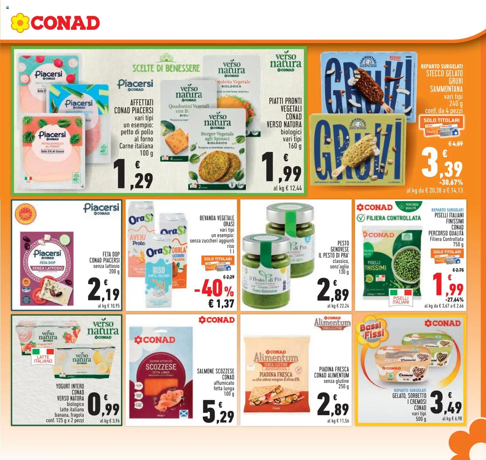 Volantino Conad del 18.06.2026 | Pagina: 13 | Prodotti: Petto di Pollo, Riso, Gelato, Olio extra vergine