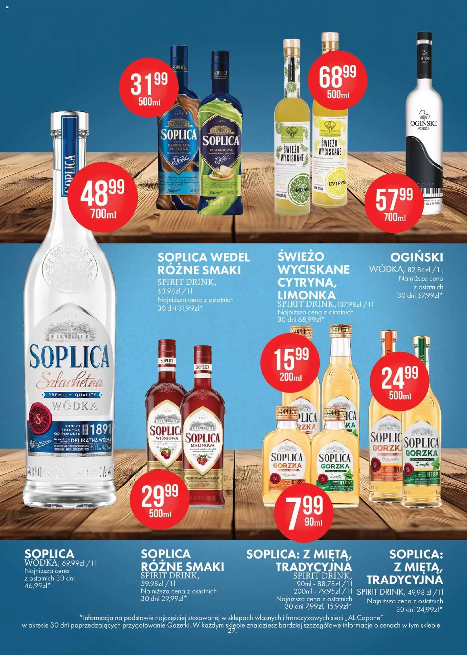 Al.Capone gazetka od 09.03.2026 | Strona: 27 | Produkty: Limonka, Czekolada mleczna, Czekolada, Wódka