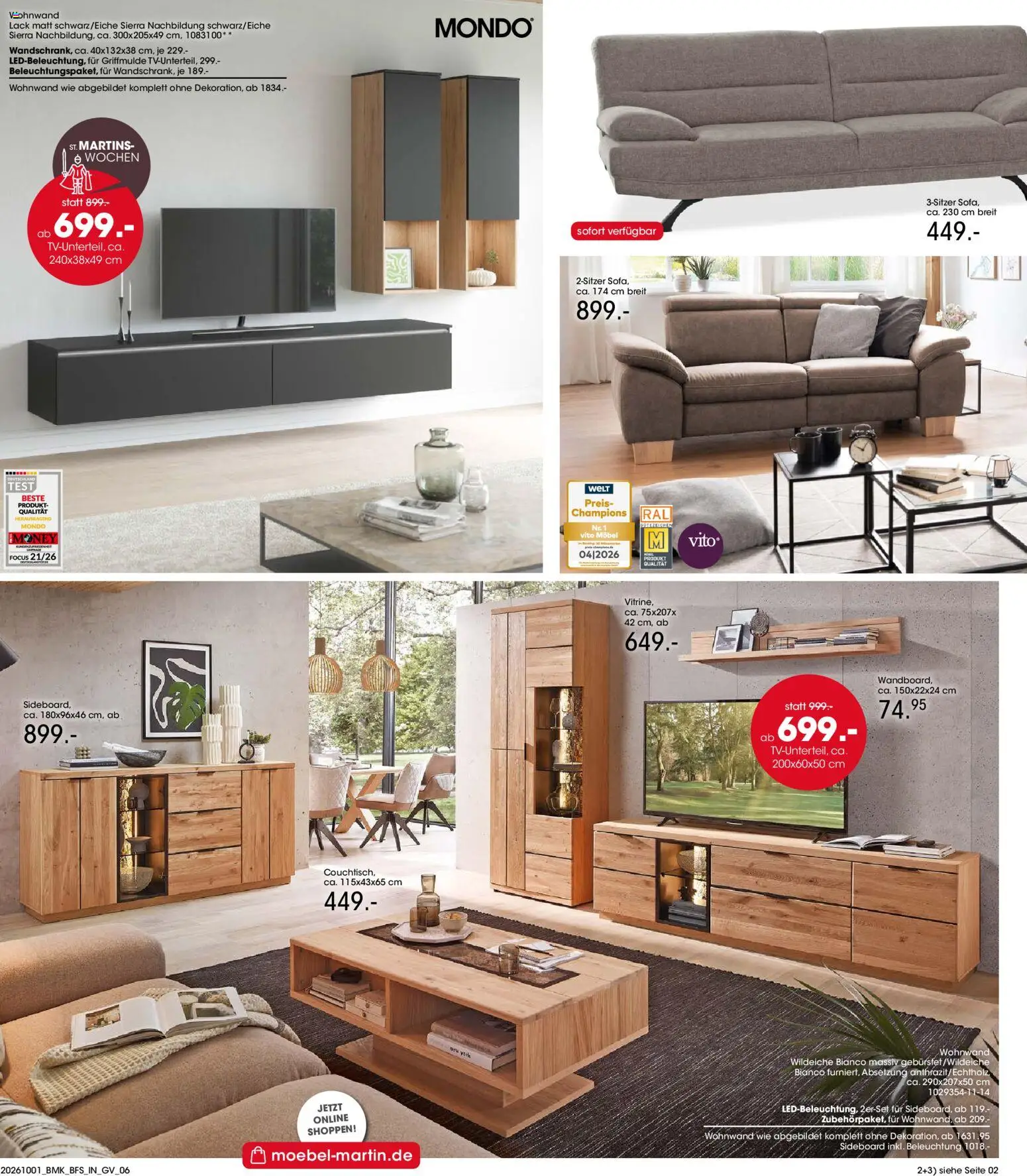 Möbel Martin Prospekt – gültig ab 01.10.2026 | Seite: 6 | Produkte: Sideboard, Wohnwand