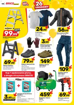 Pogląd oferty "Brico Marché gazetka" - ważna od 20.05.2026 | Strona: 16 | Produkty: Spodnie, Drabina, Płyn do spryskiwaczy, Siatka