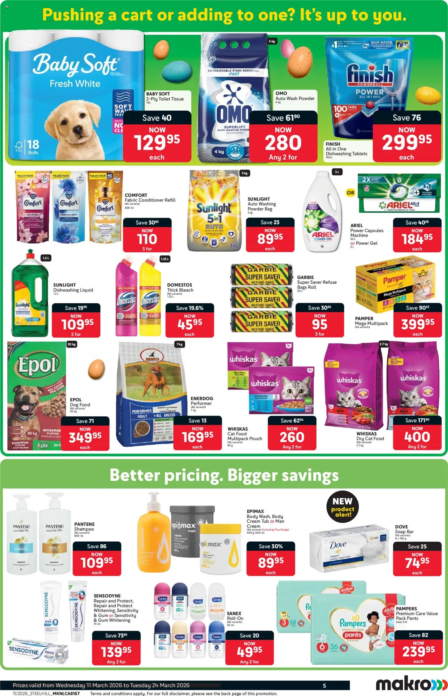 New Makro catalogue – valid from 11.03.2026 | Page: 5 | Products: Boerewors, Shampoo, Conditioner, Cat food