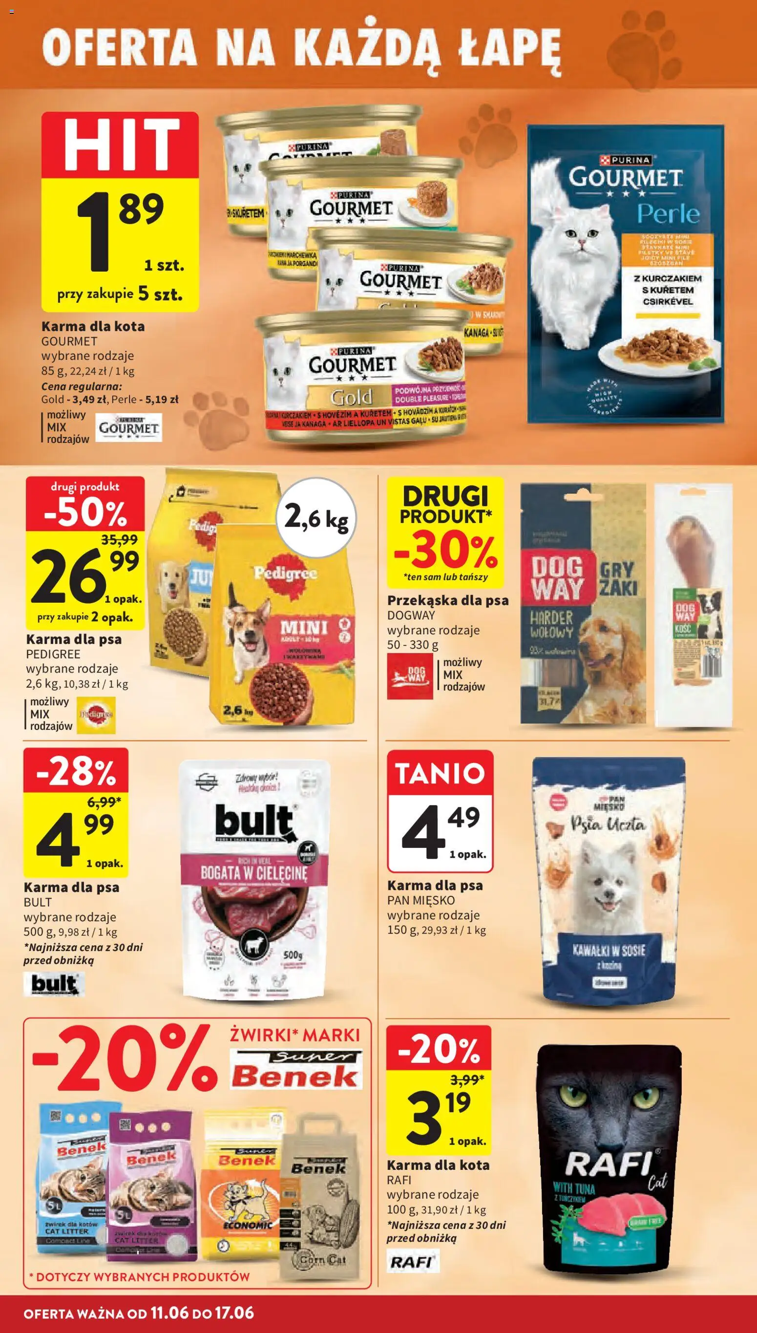 Intermarche gazetka od 11.06.2026 | Strona: 38 | Produkty: Pedigree, Karma dla kota, Karma dla psa, Marchewka