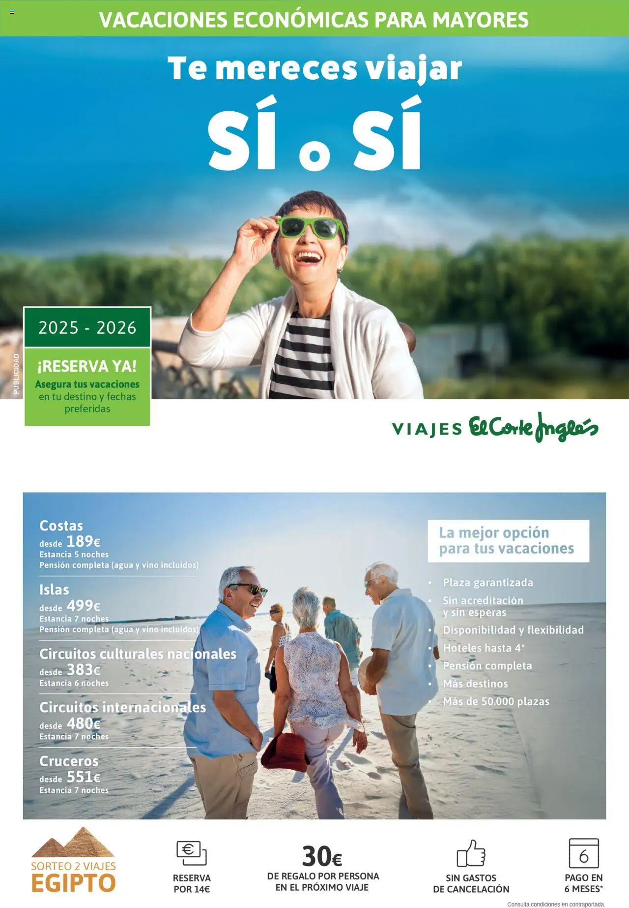 Viajes El Corte Inglés - Club de Vacaciones - Vacaciones Económicas │ válido desde el 01/09/2025 | Página: 1 | Productos: Vino, Té, Agua