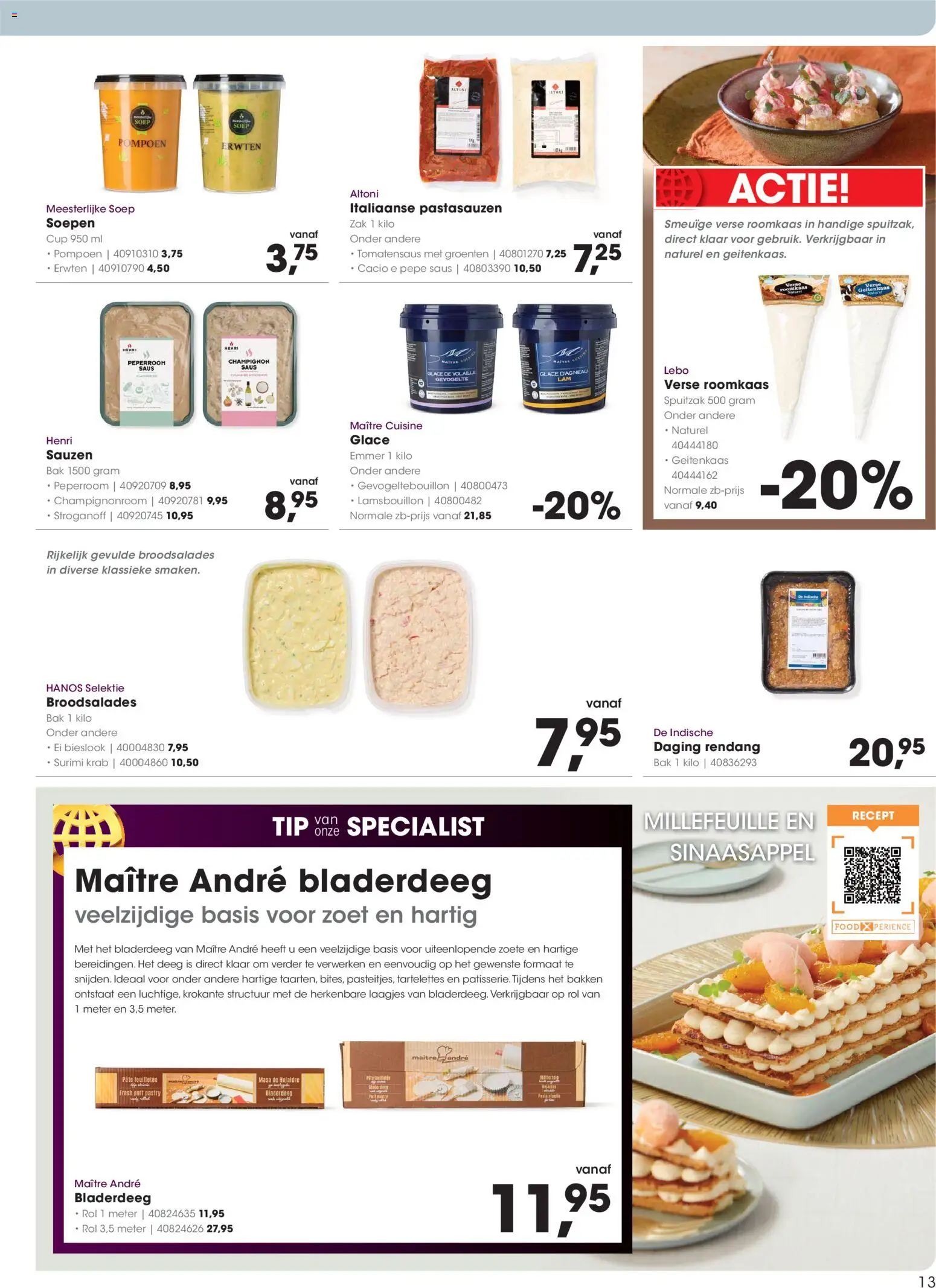 {H1} | Pagina: 13 | Producten: Sauzen, Bladerdeeg, Geitenkaas, Groenten