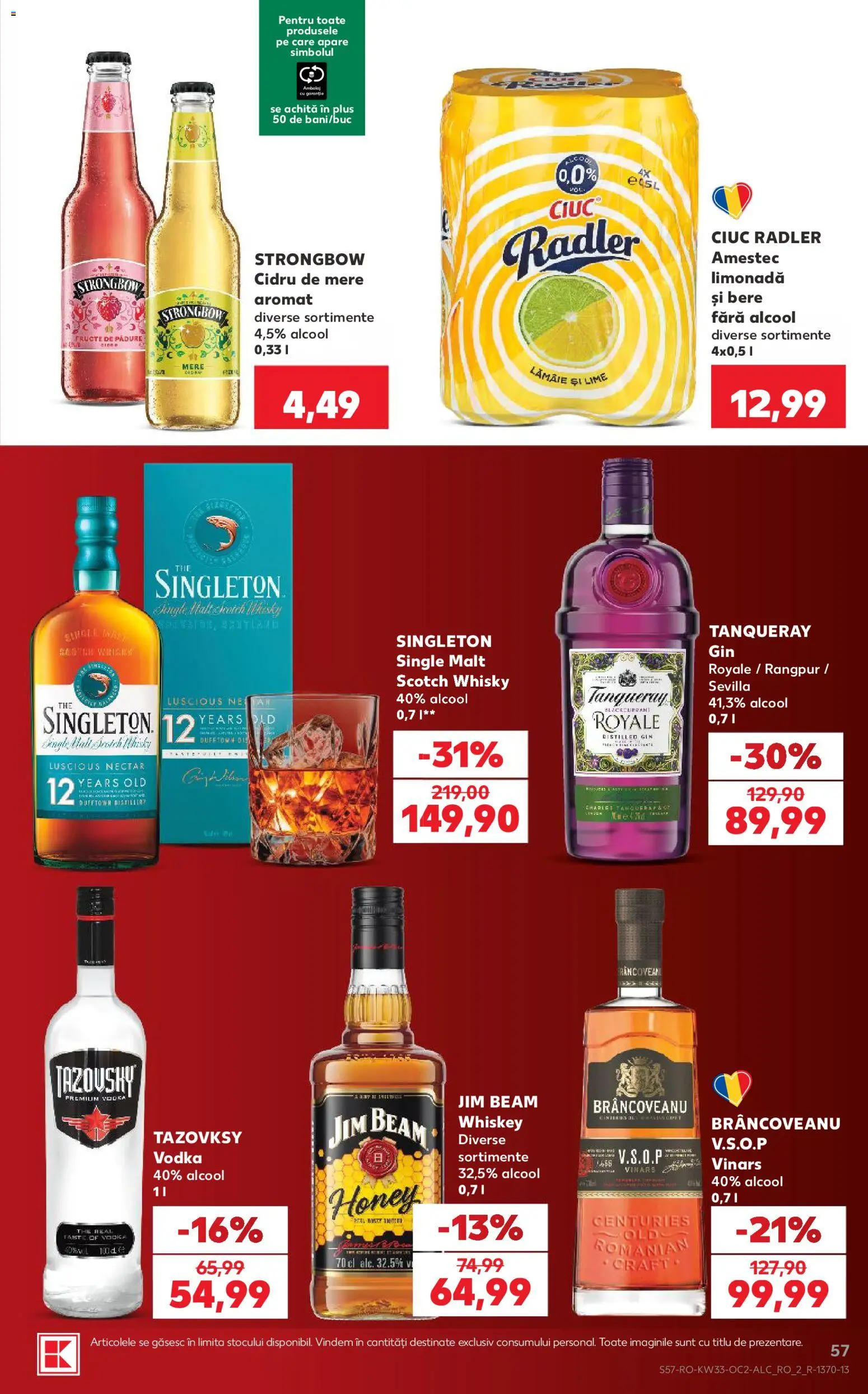 Noul catalog Kaufland – valabil de la 12.08.2026 | Pagină: 57 | Produse: Premium, Scotch Whisky, Mere, Vodka